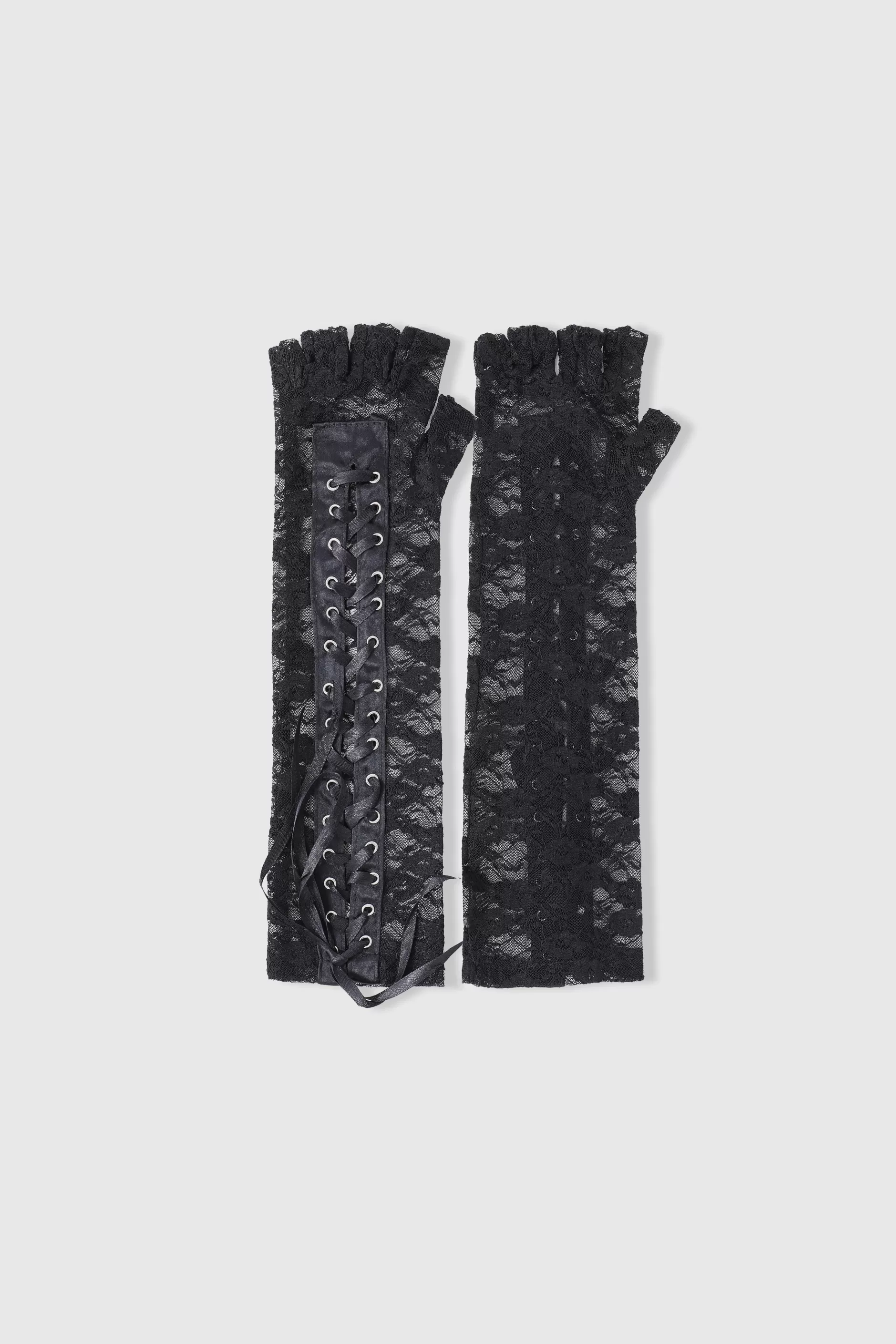 14.56 Vintage Lace Up Fingerless Gloves-BABEYOND Discount