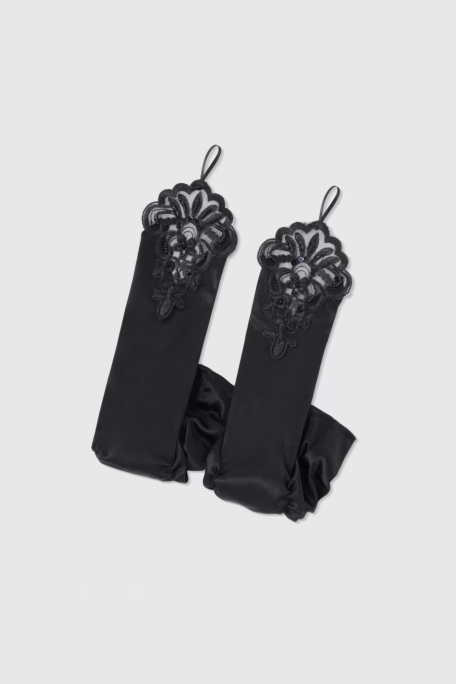 15 Finger Loop Satin Stretchy Gloves-BABEYOND Fashion
