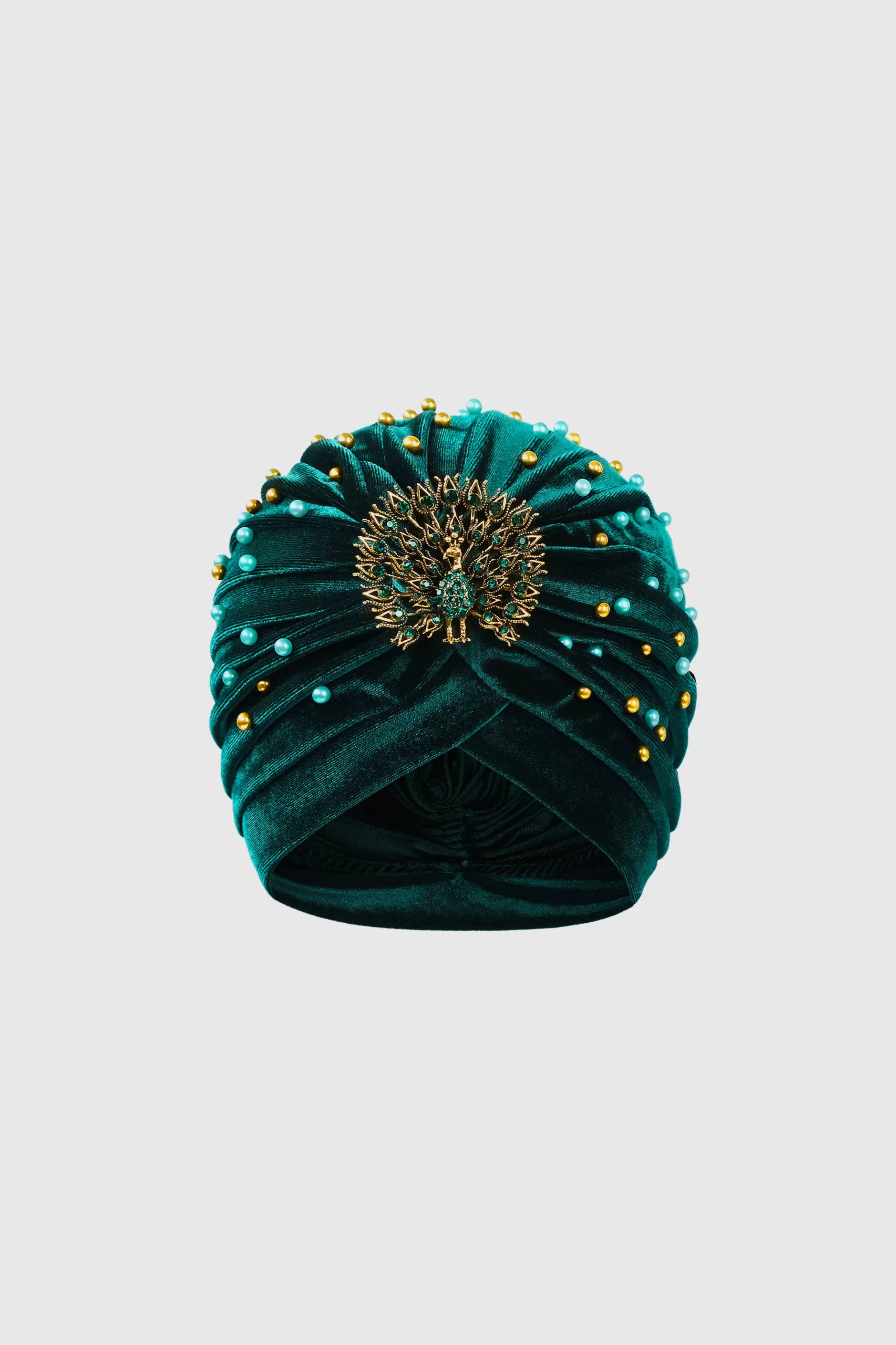 1920S Beaded Peacock Turban Hat-BABEYOND Store