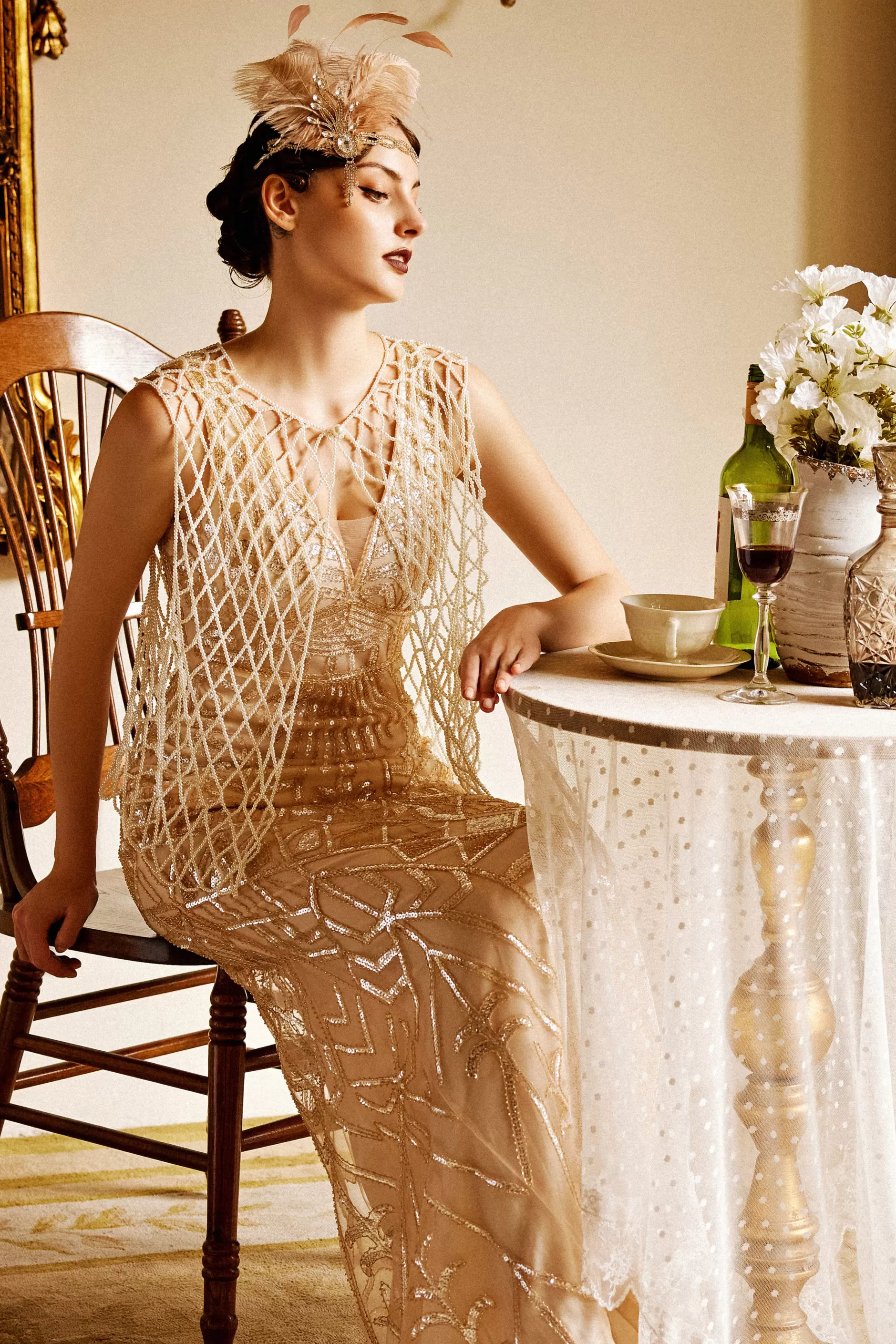 1920S Elegant Woven Pearl Vest Shawl-BABEYOND Flash Sale
