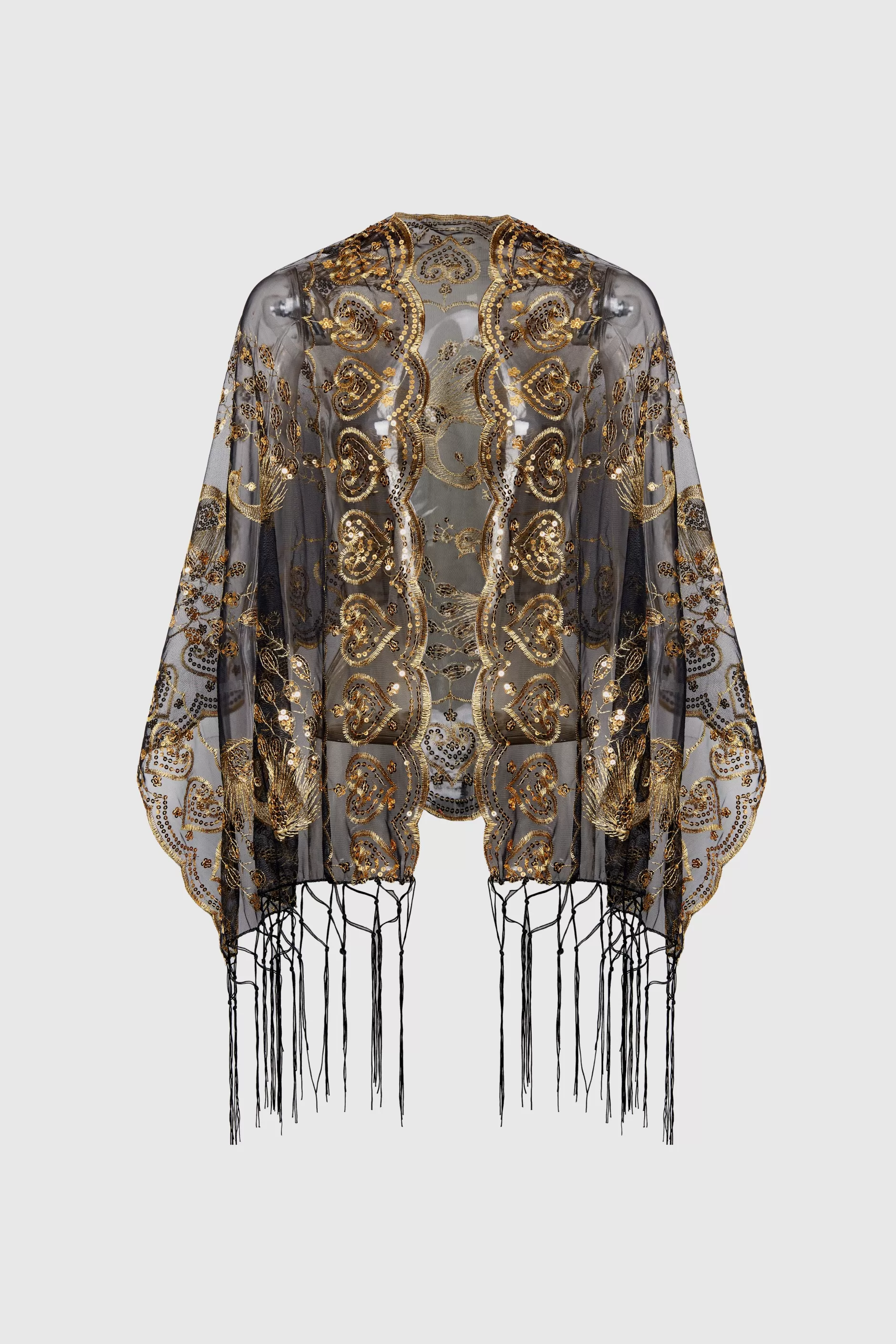 1920S Embroidered Sequin Peacock Shawl-BABEYOND Best
