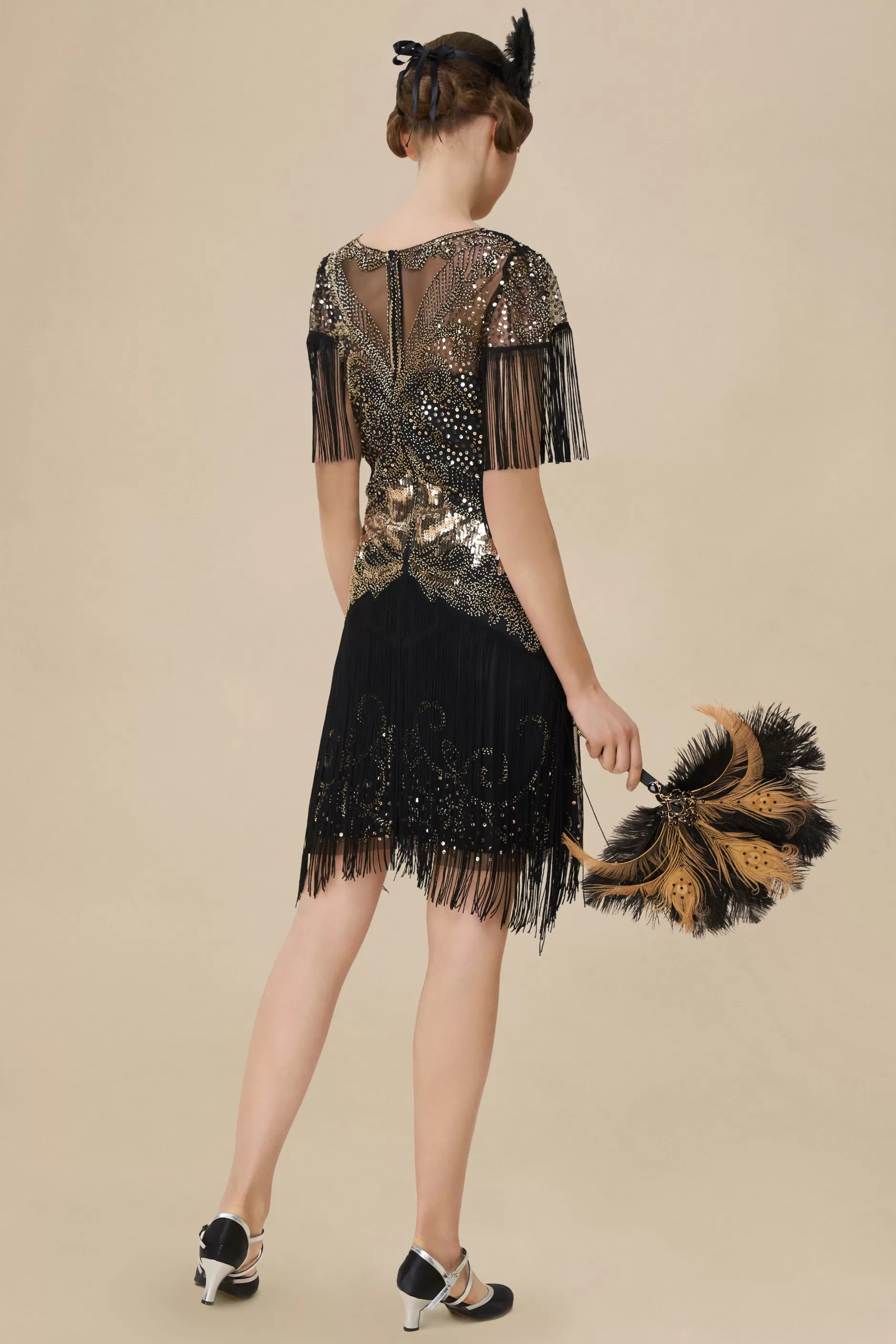 1920S Flapper Fringed Sleeves Dress-BABEYOND Cheap