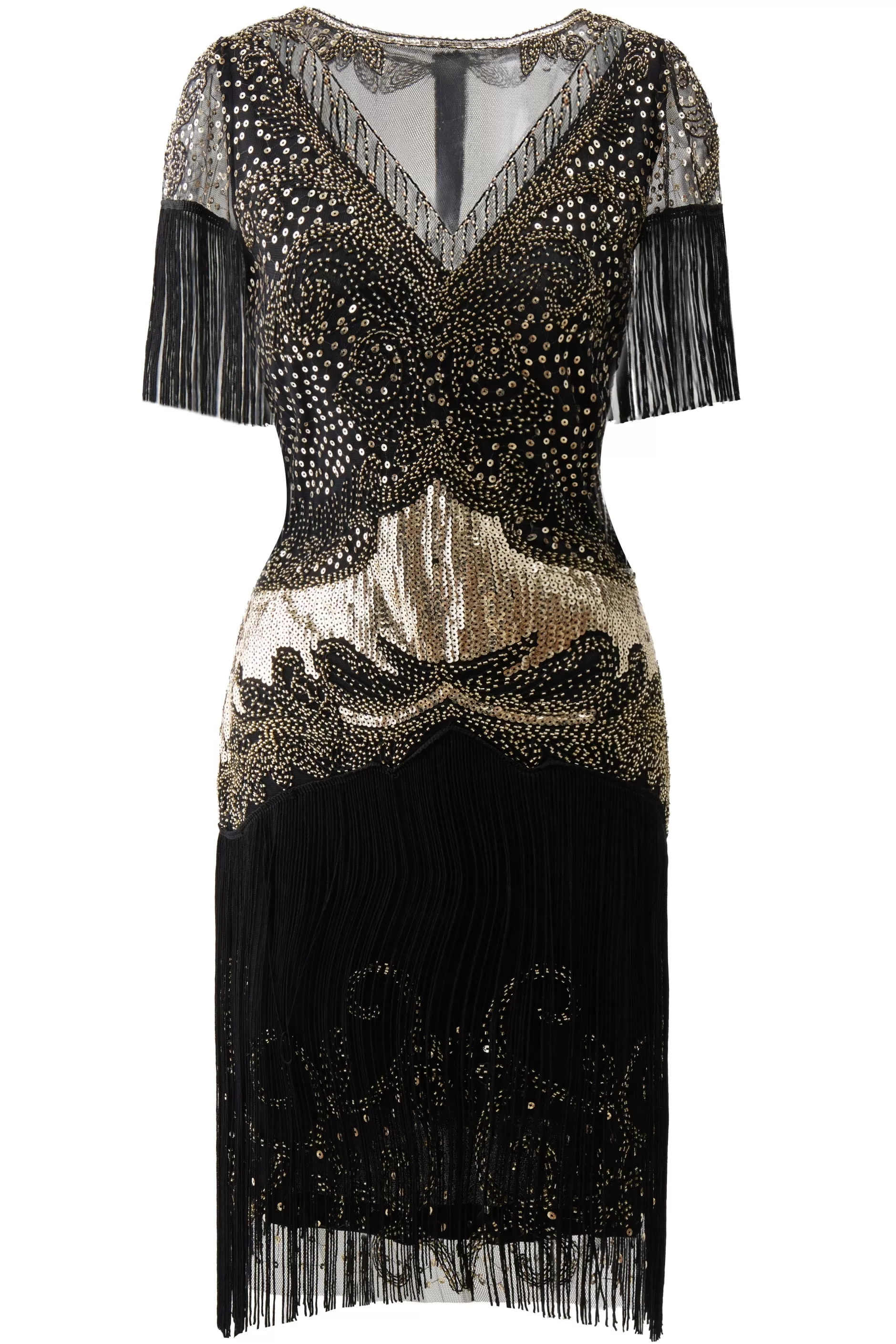 1920S Flapper Fringed Sleeves Dress-BABEYOND Cheap