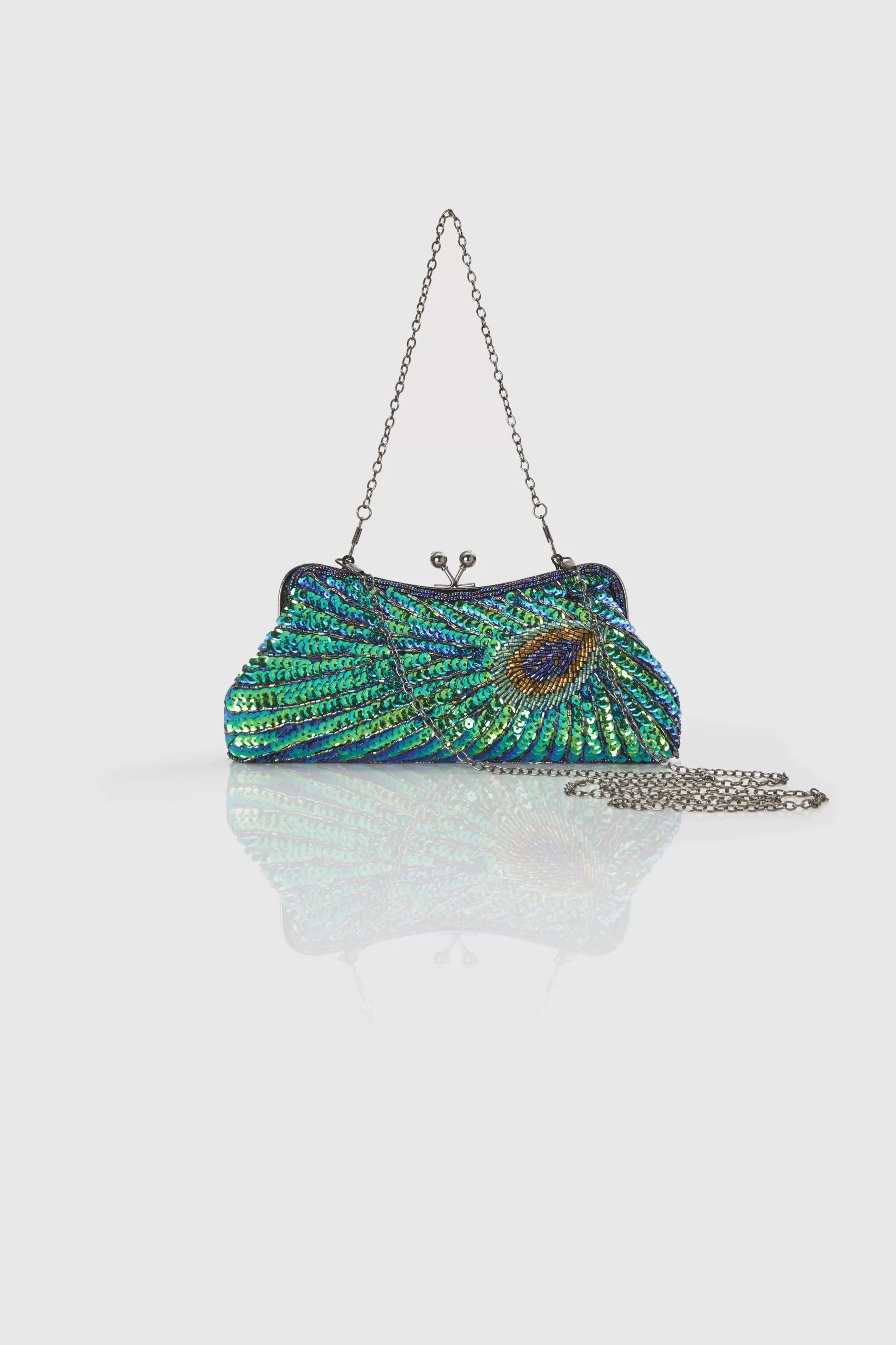 1920S Flapper Peacock Sequined Clutch-BABEYOND Store