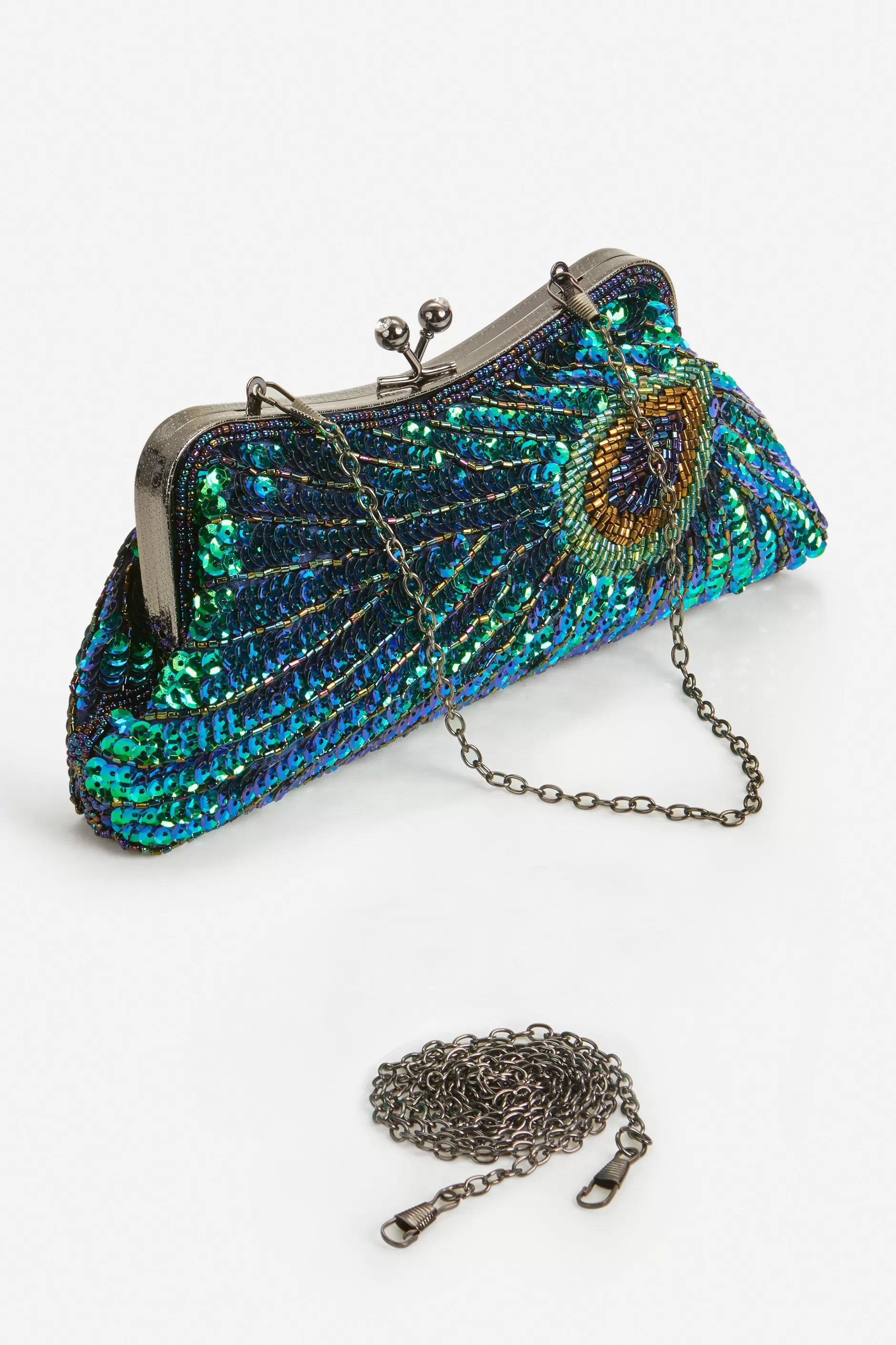 1920S Flapper Peacock Sequined Clutch-BABEYOND Store