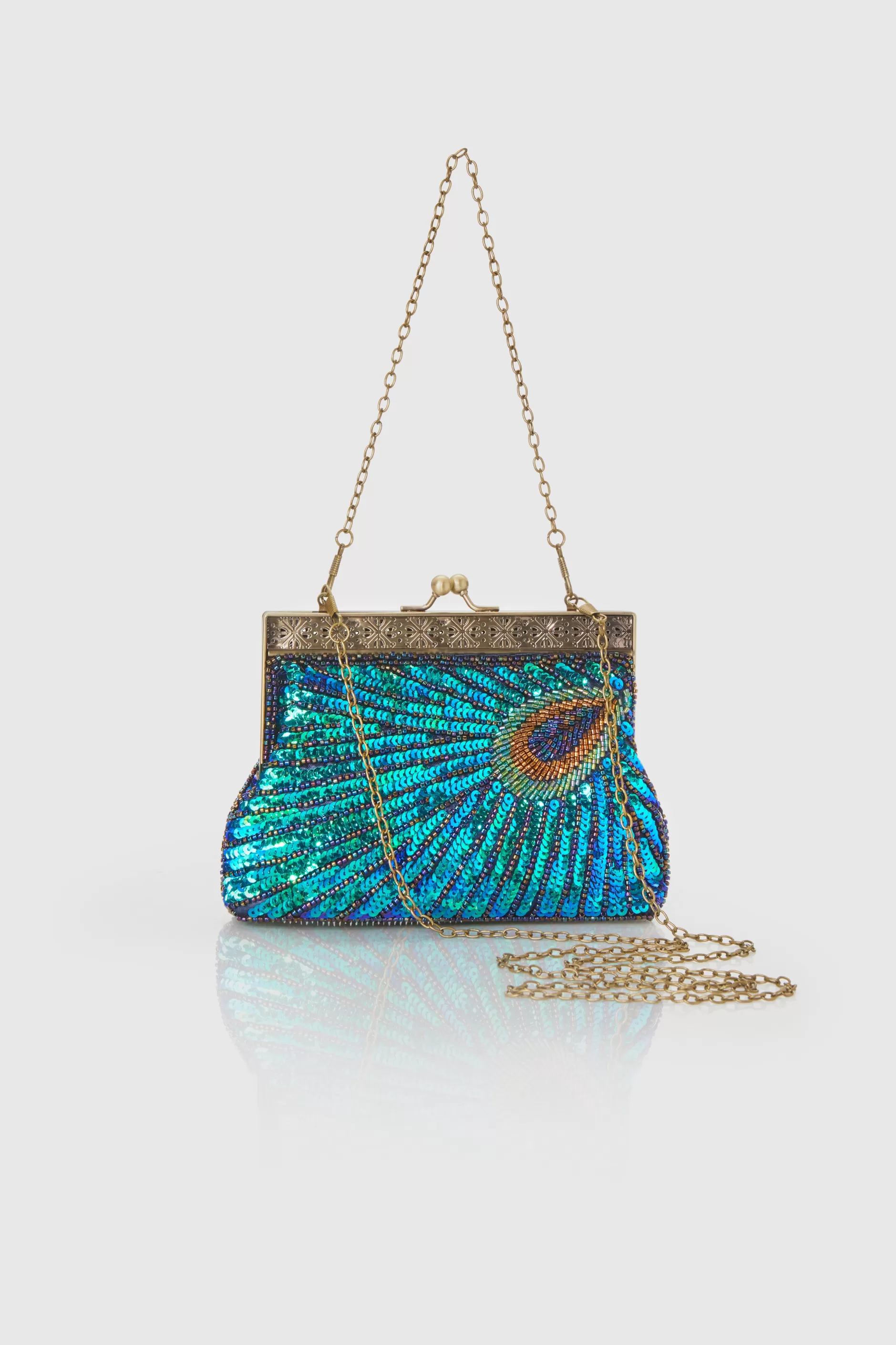 1920S Gatsby Peacock Sequined Clutch-BABEYOND Sale
