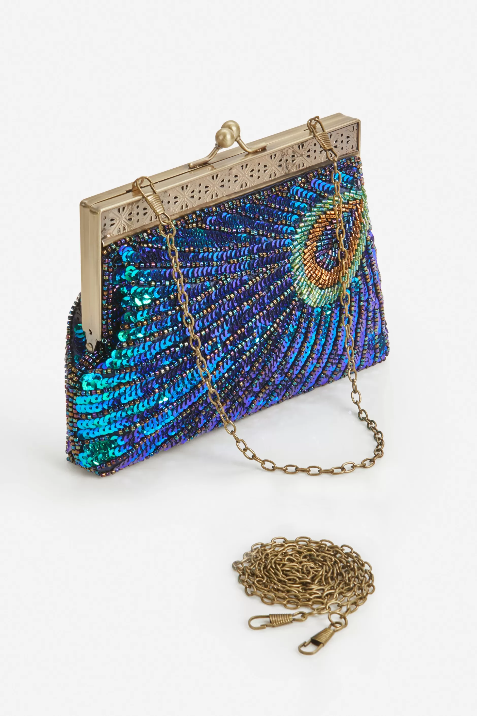 1920S Gatsby Peacock Sequined Clutch-BABEYOND Sale