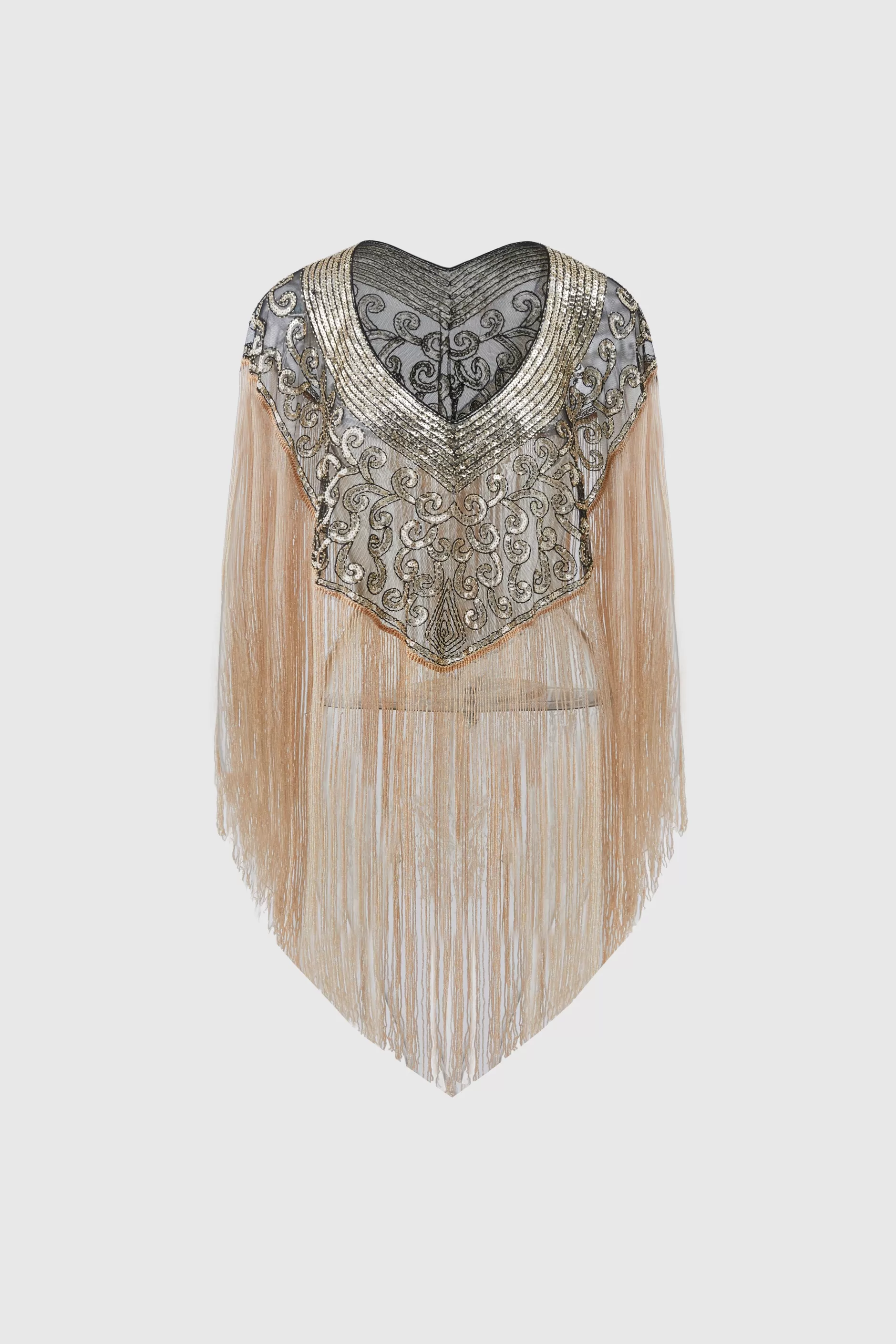 1920S Long Fringed Beaded Shawl-BABEYOND Discount