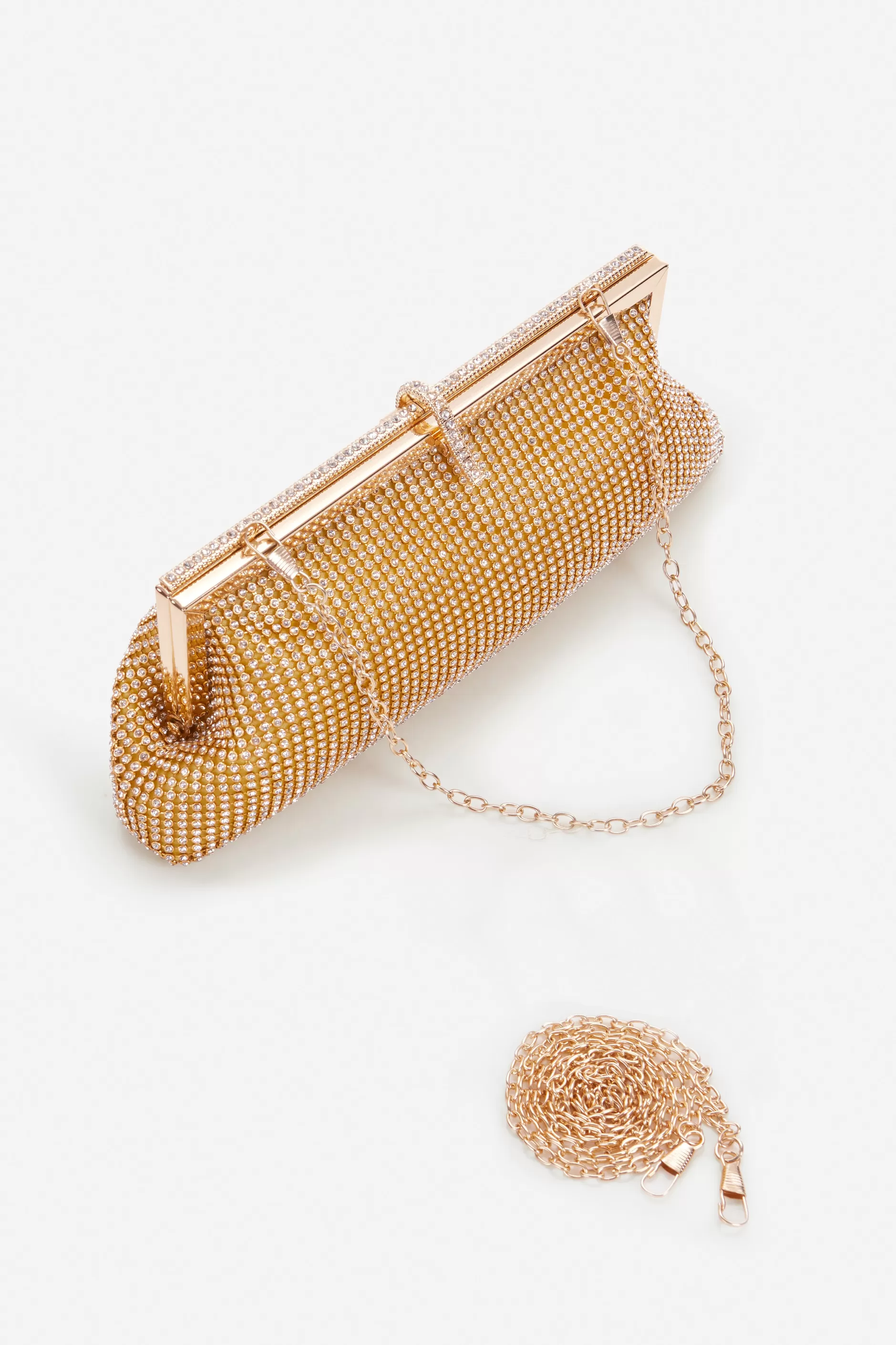 1920S Rhinestone Studded Chain Clutch-BABEYOND Online