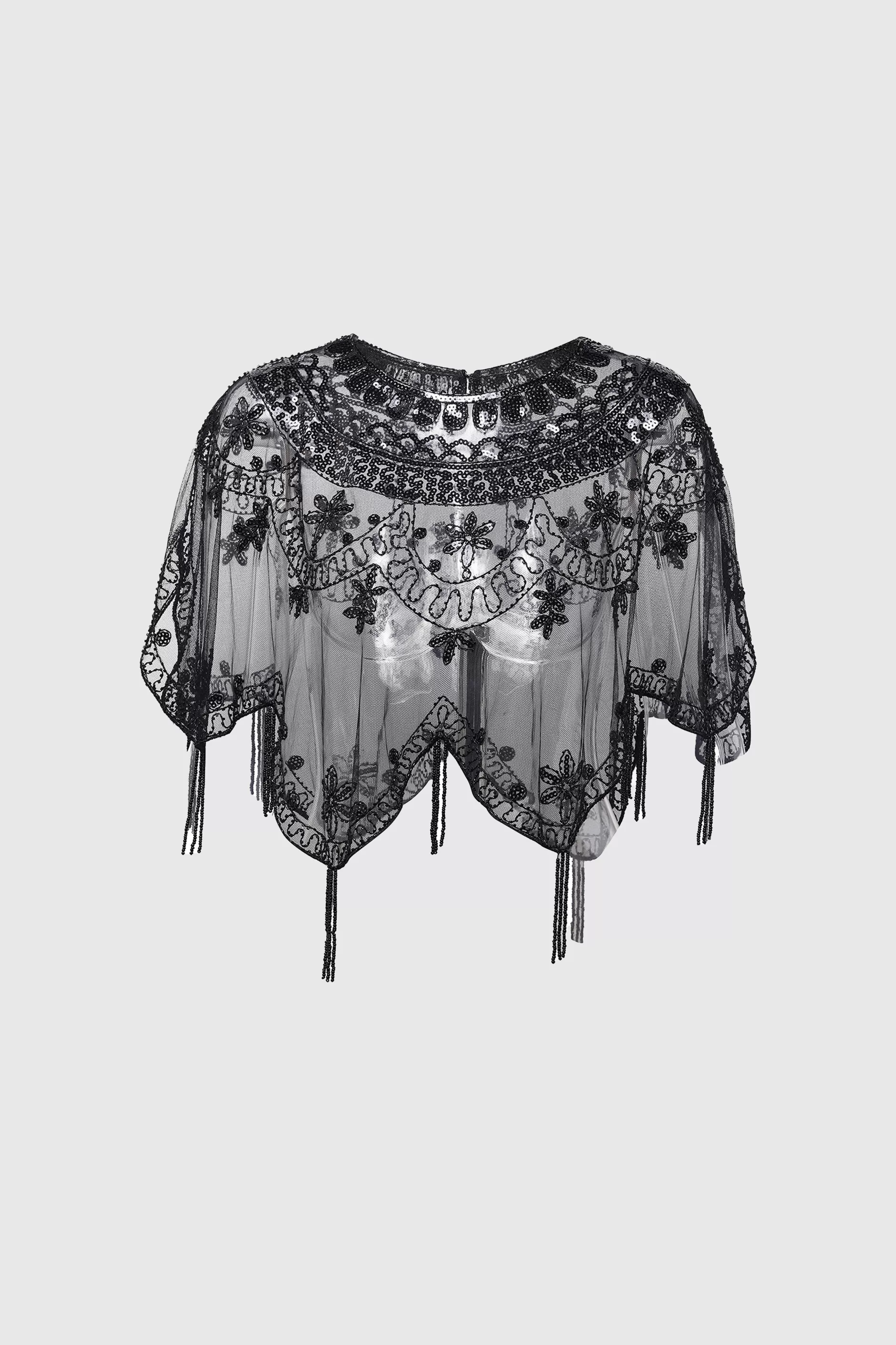 1920S Sequin Beaded Evening Shawl-BABEYOND Clearance