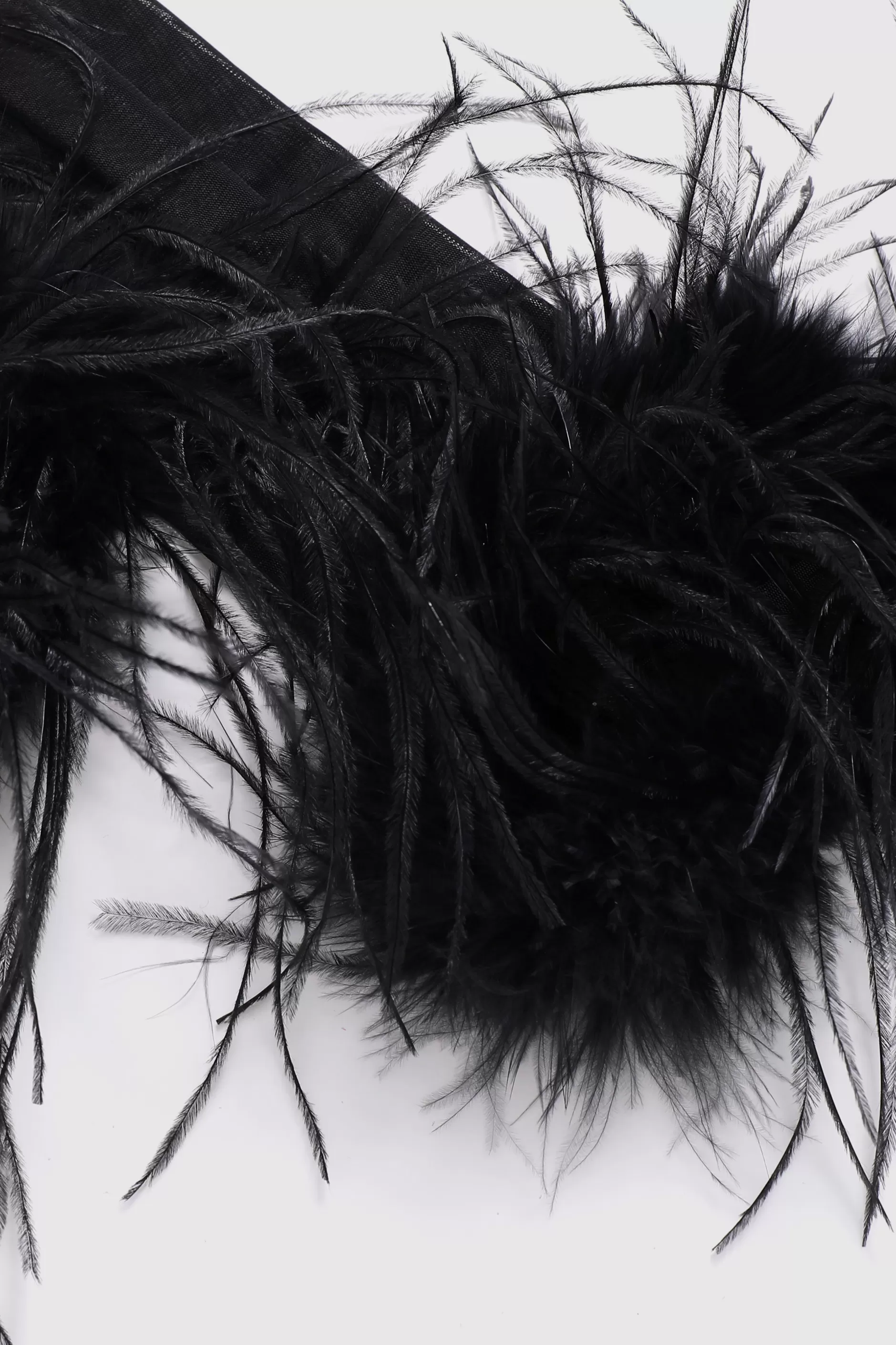 19 Finger Loop Satin Feather Gloves-BABEYOND Flash Sale