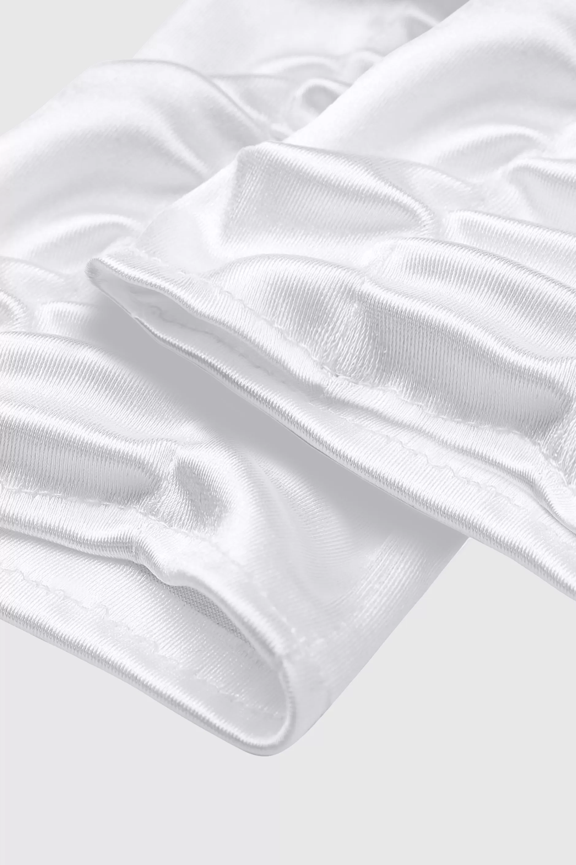 20.5 Wave Pleated Satin Stretchy Gloves-BABEYOND New