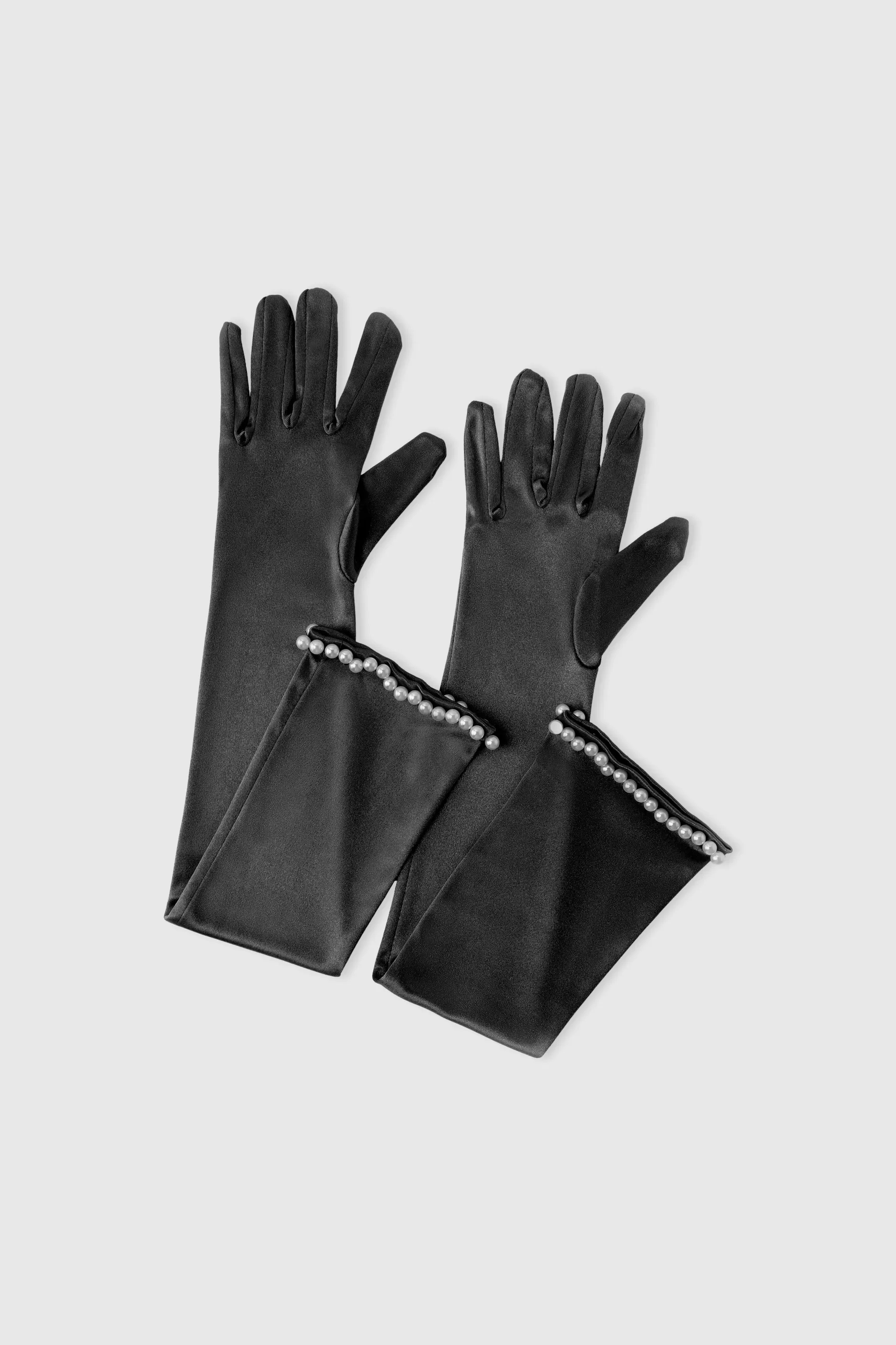 21.6 Cuff Pearl Stretchy Gloves-BABEYOND New