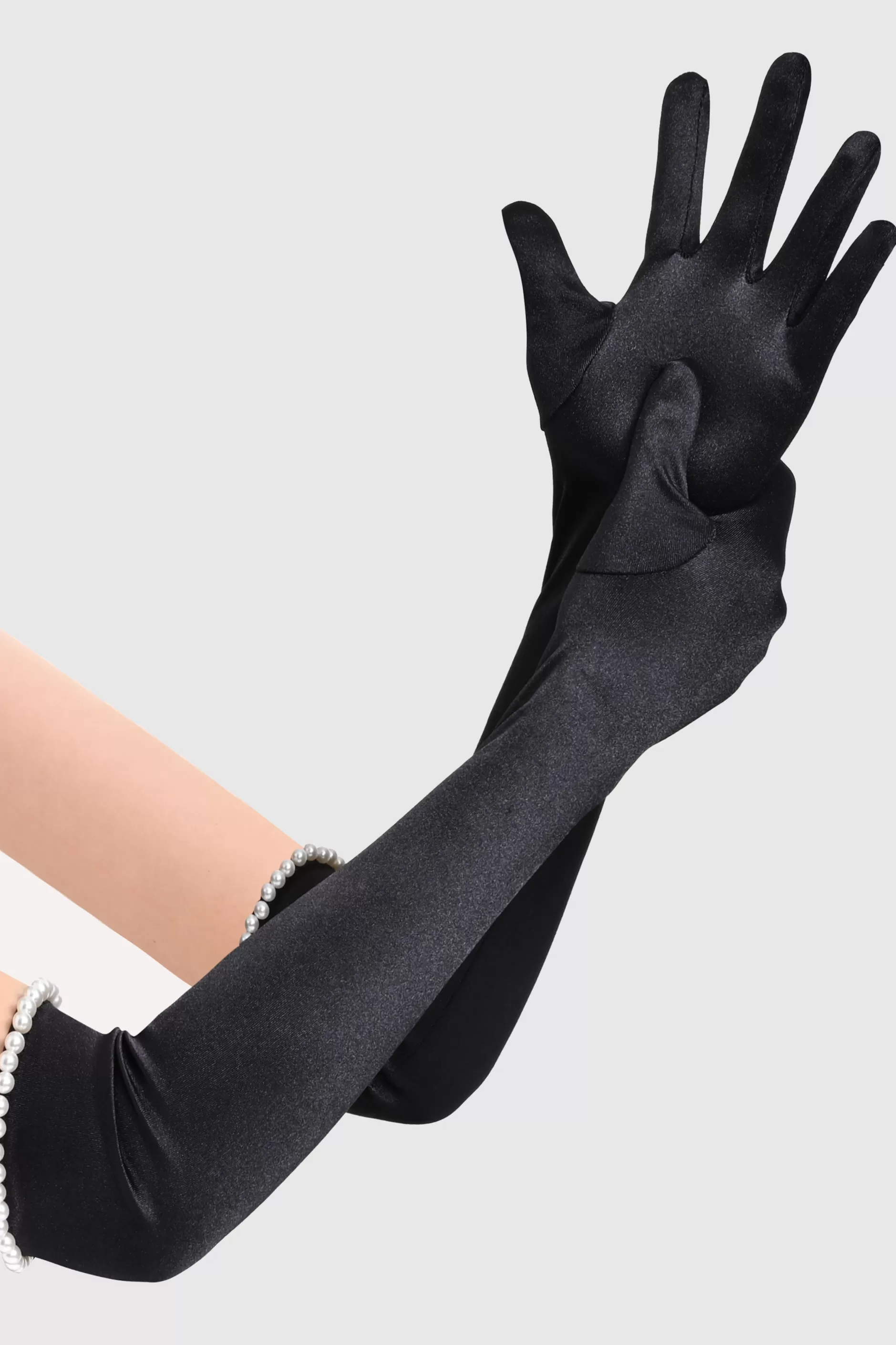 21.6 Cuff Pearl Stretchy Gloves-BABEYOND New