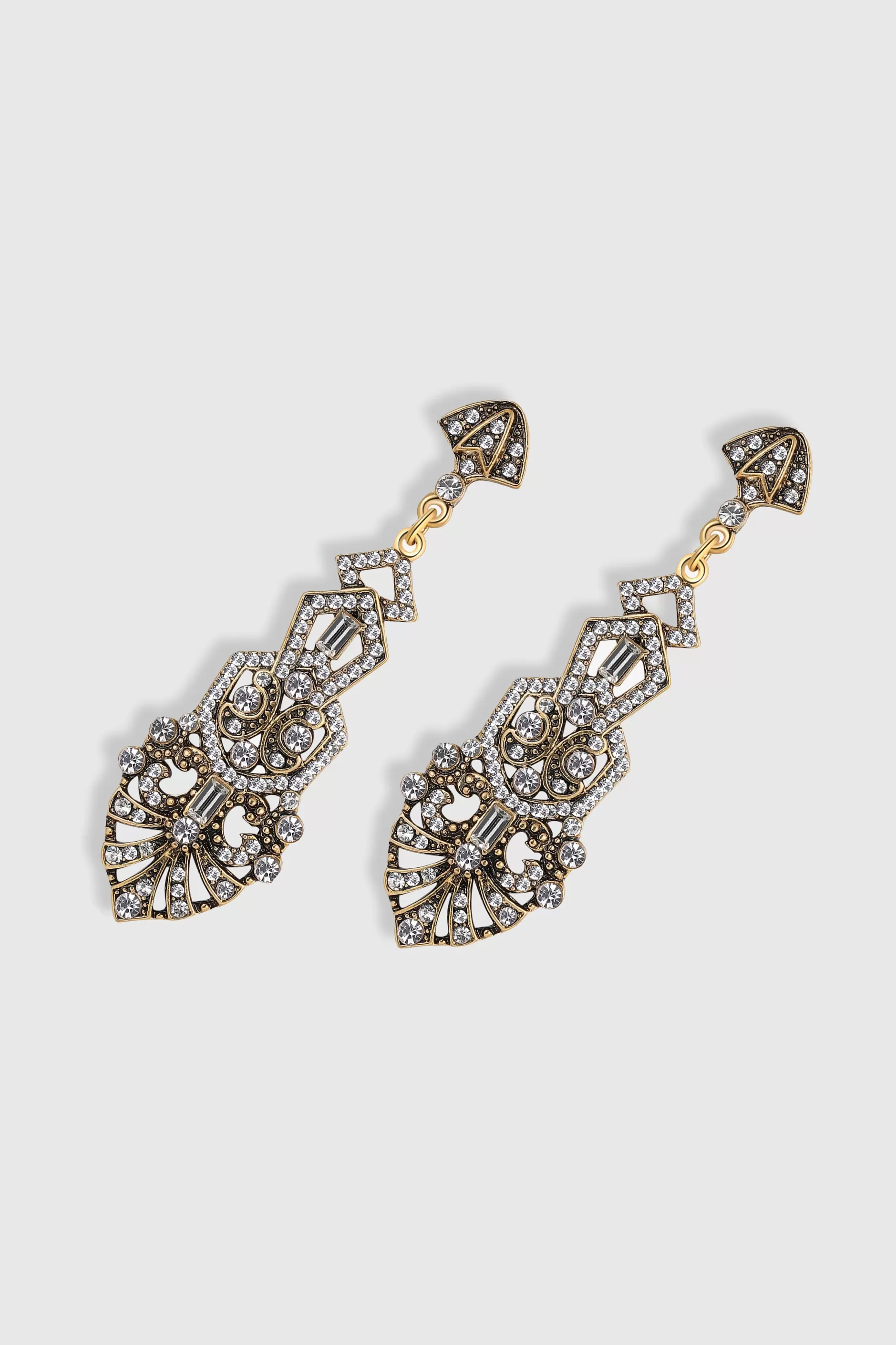 Antique Vintage Crystal Studded Earrings-BABEYOND Best Sale