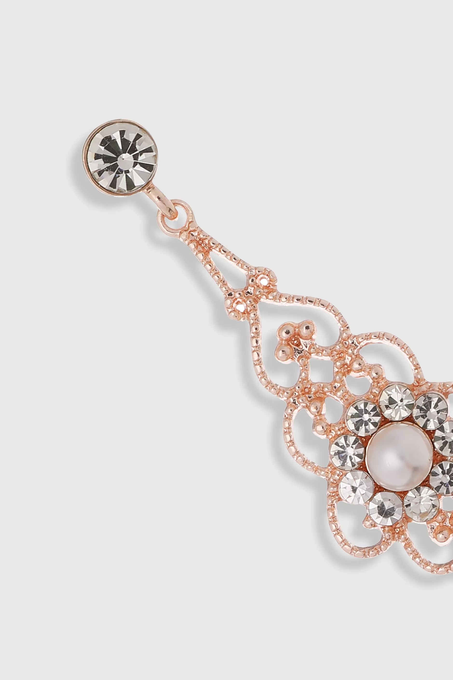 Art Deco Crystal Floral Pearl Earrings-BABEYOND Flash Sale