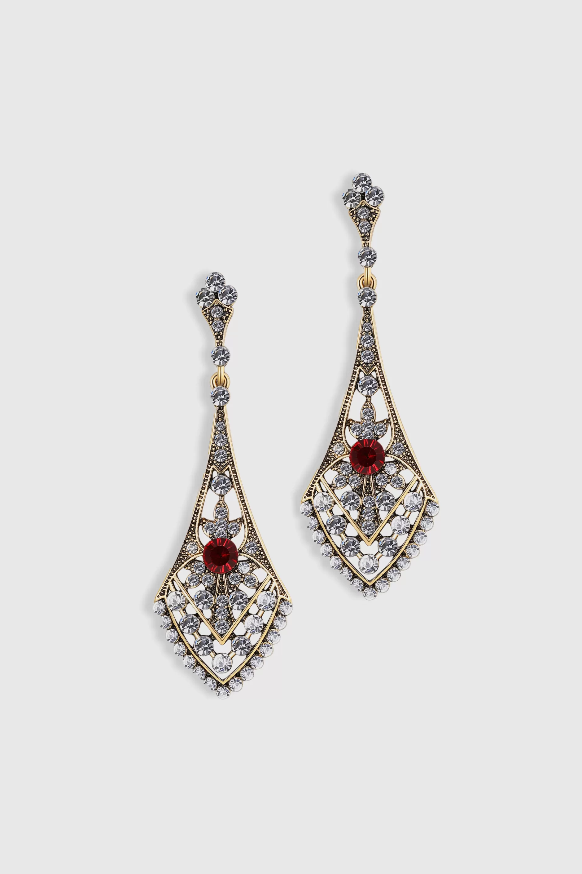 Art Deco Crystal Studded Earrings-BABEYOND Best