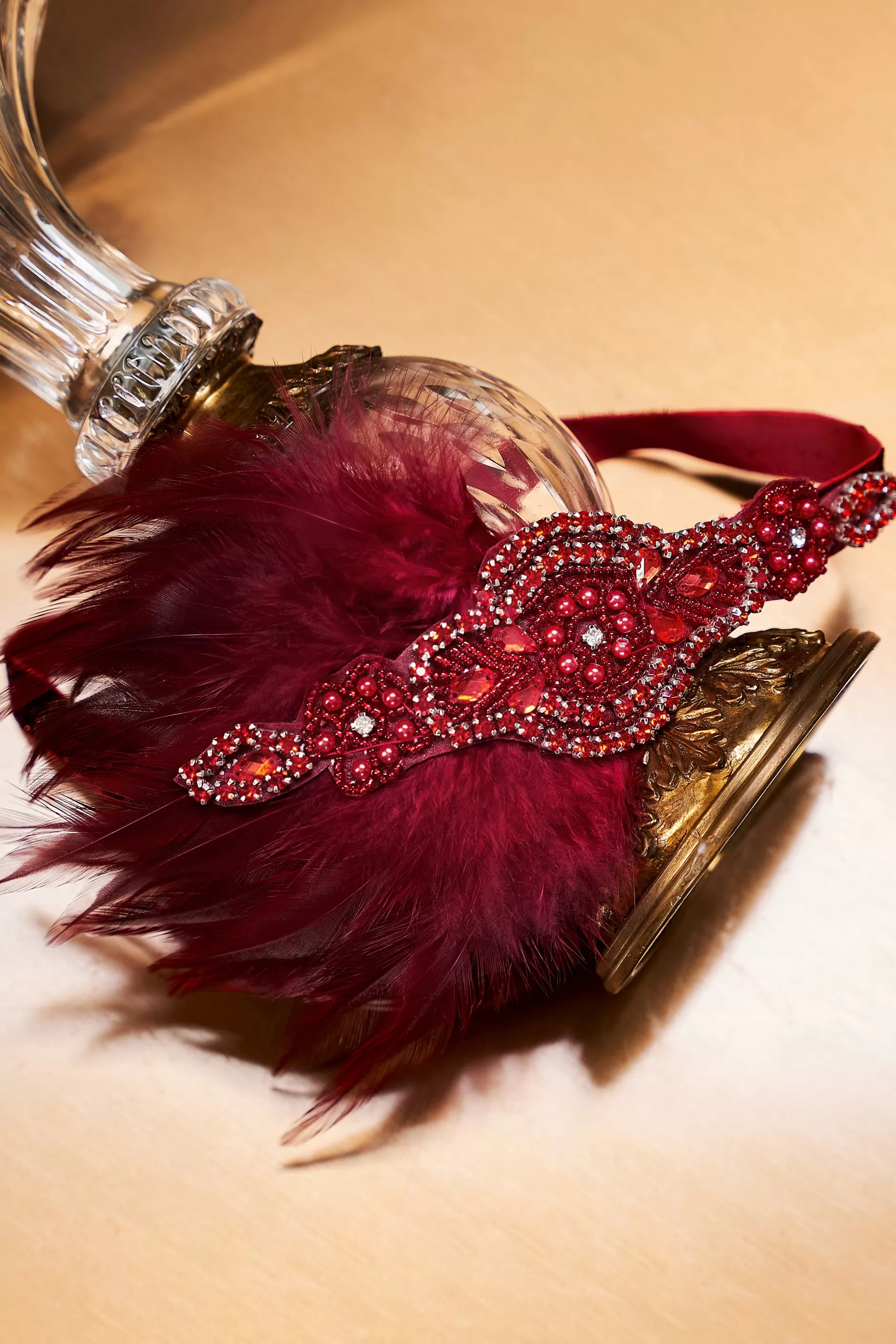 Art-Deco Feather Crystal Headband-BABEYOND Discount