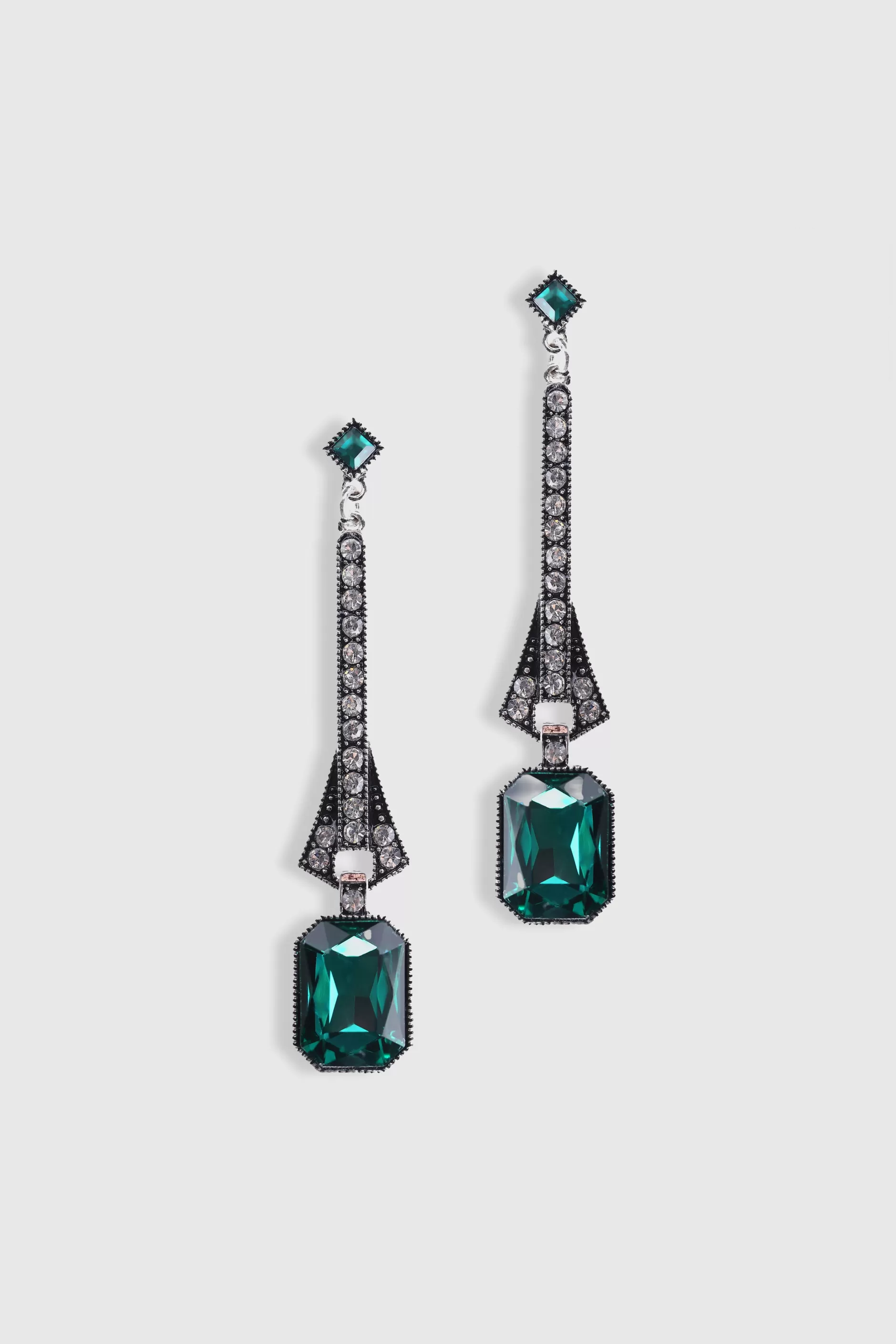 Art-Deco Rhinestone Dangle Earrings-BABEYOND Flash Sale