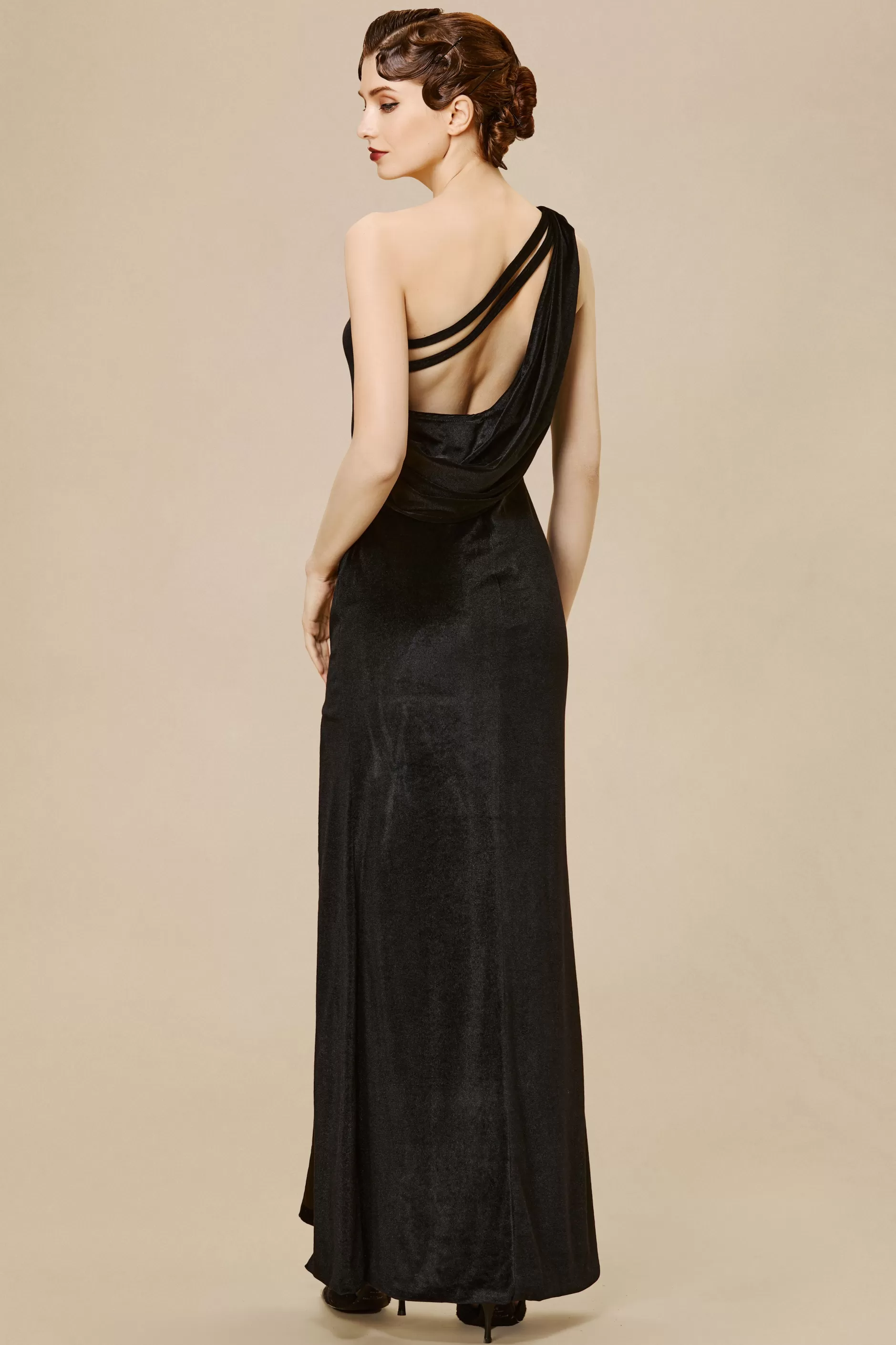 Asymmetrical High Slit One Shoulder Dress-BABEYOND Cheap