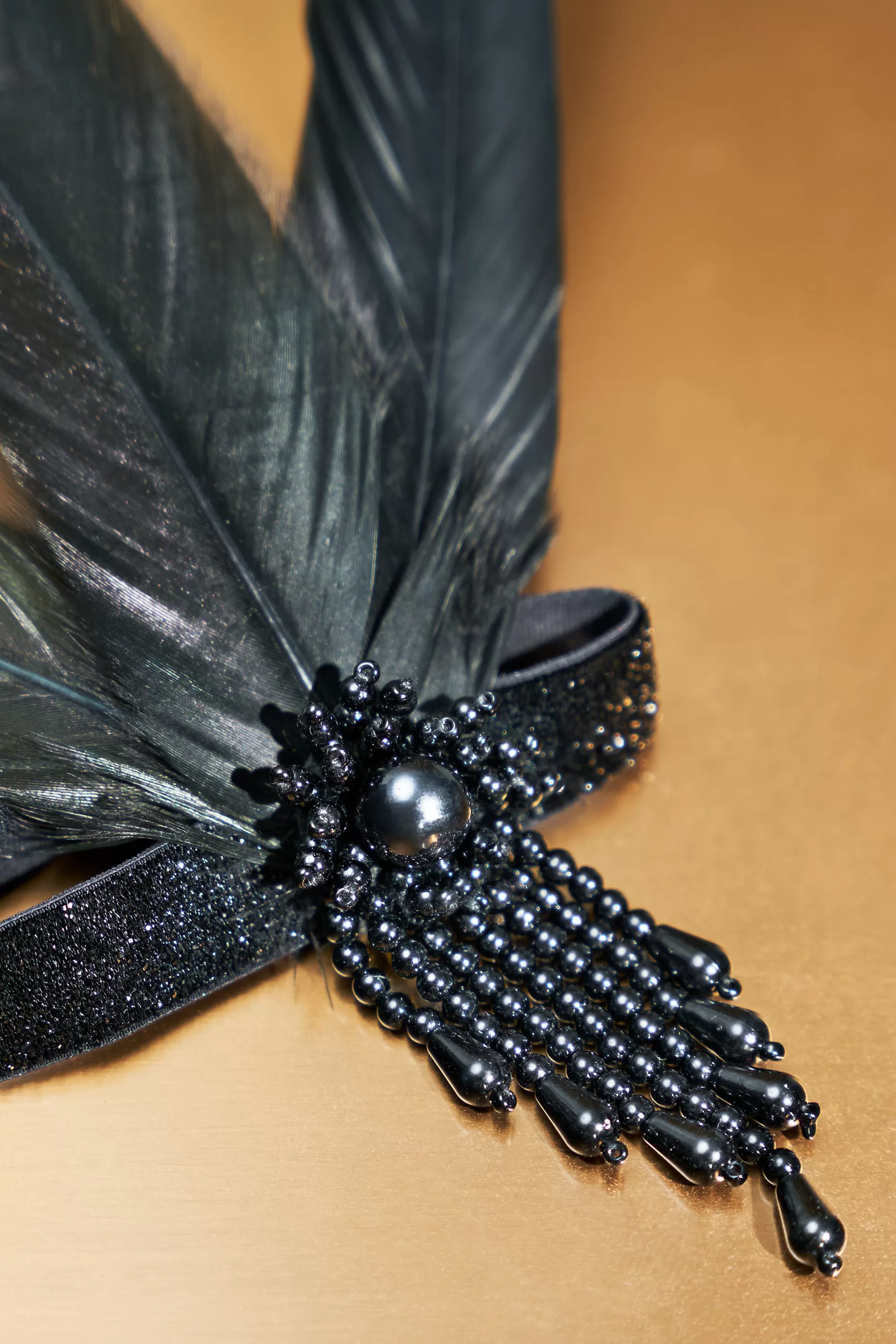 Beaded Feather Shimmer Hairband-BABEYOND Fashion