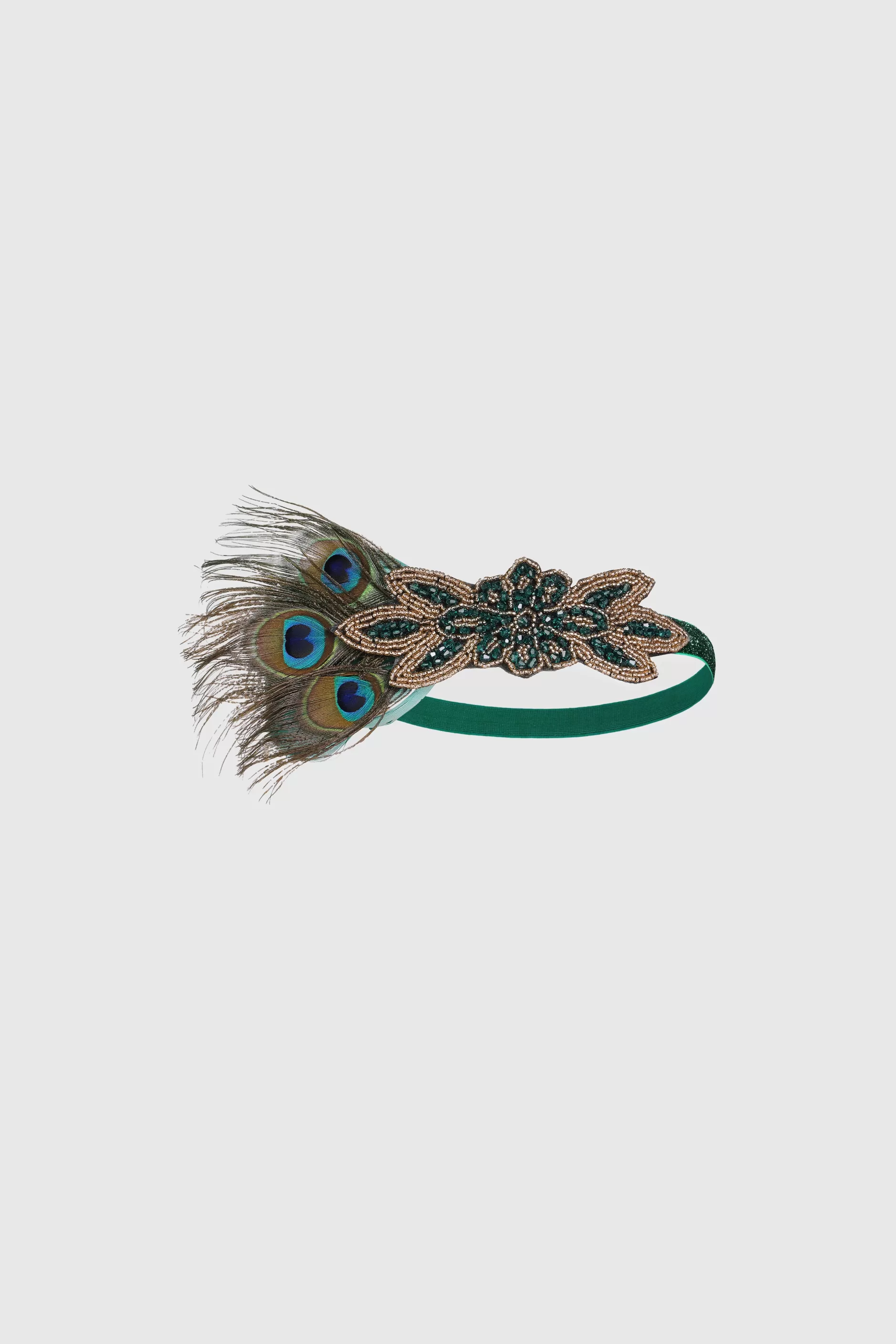 Beaded Peacock Shimmer Headpiece-BABEYOND Cheap