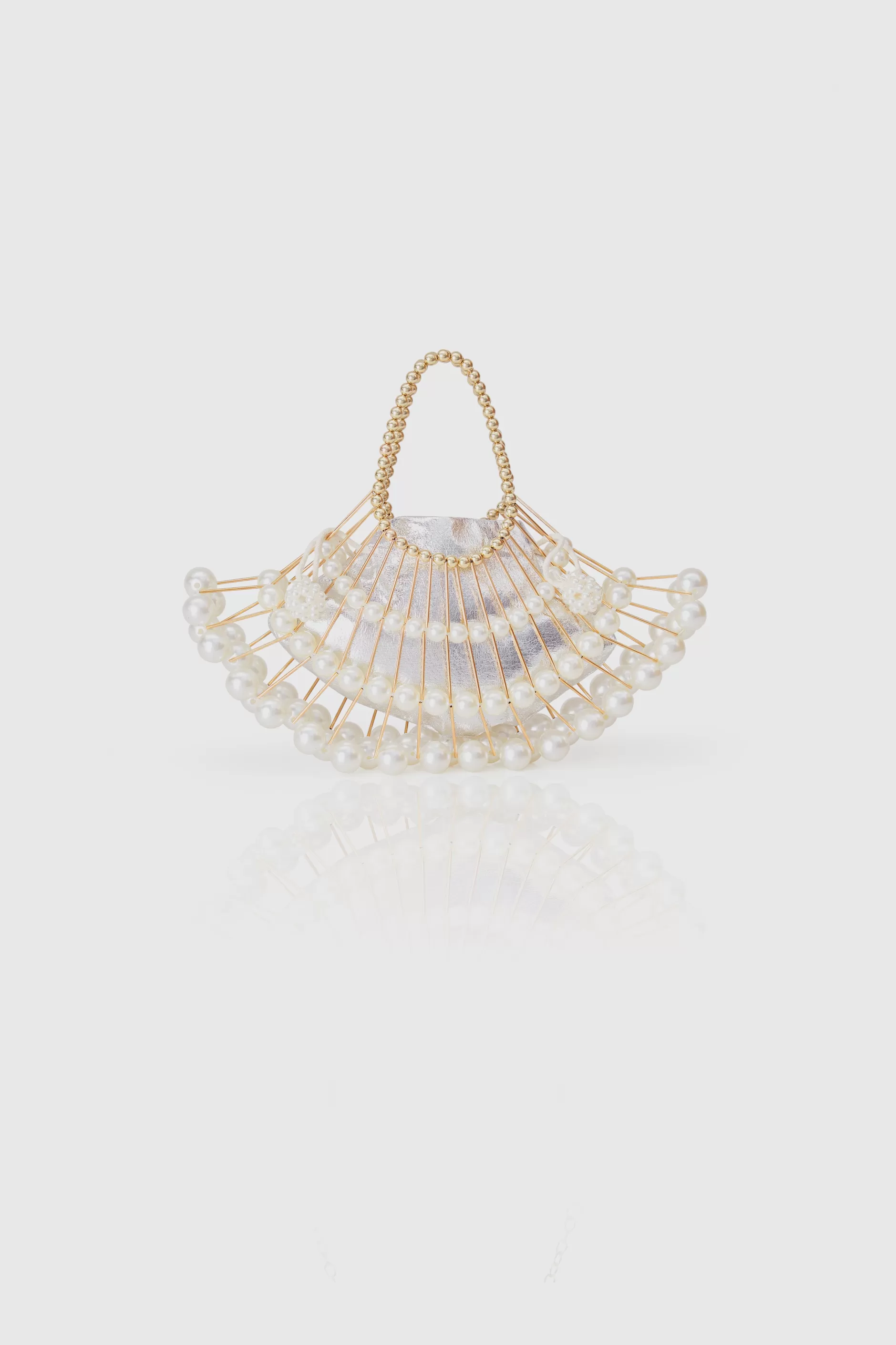 Beaded Pearl Scallop Shape Handbag-BABEYOND Cheap
