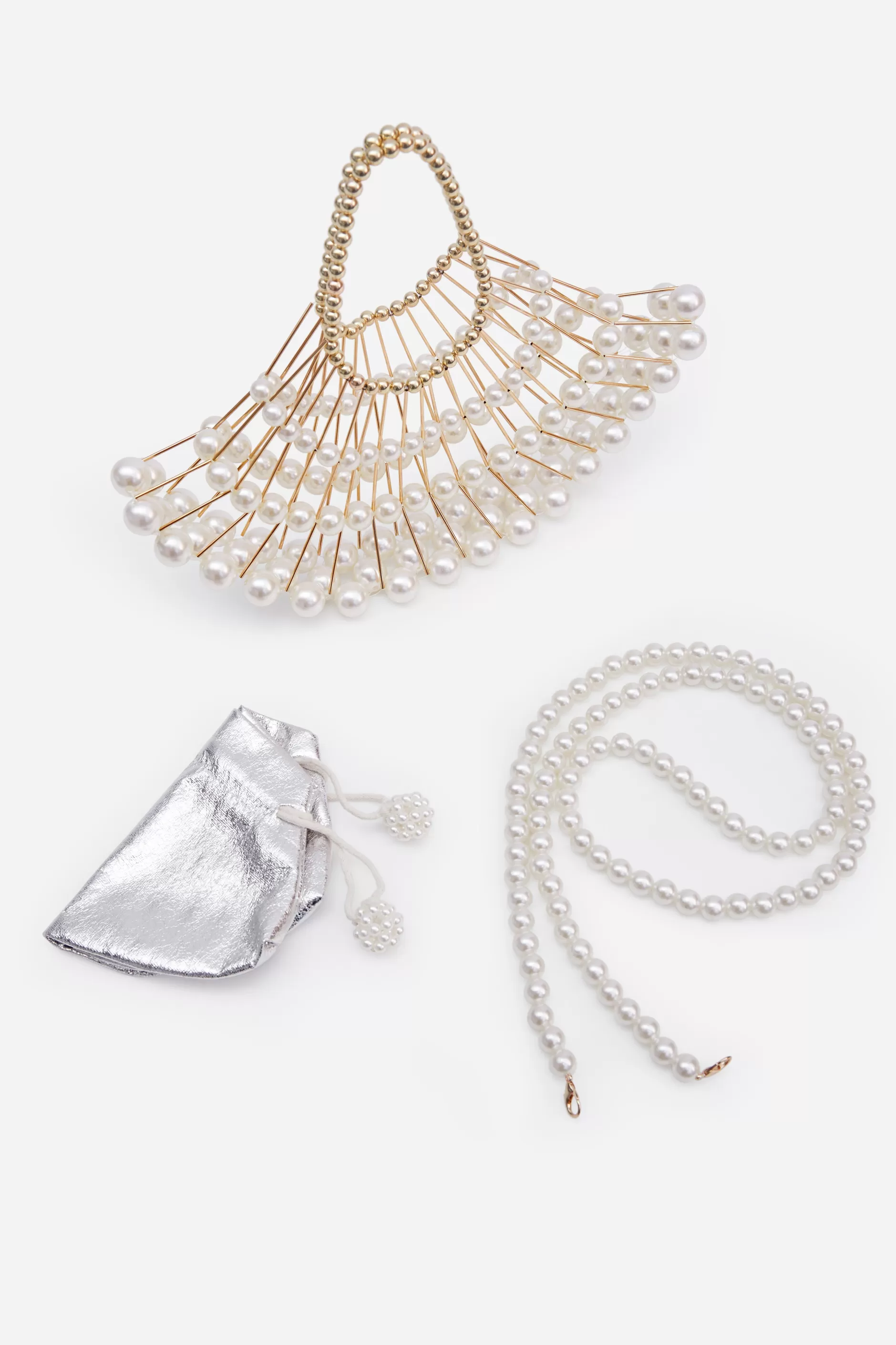 Beaded Pearl Scallop Shape Handbag-BABEYOND Cheap