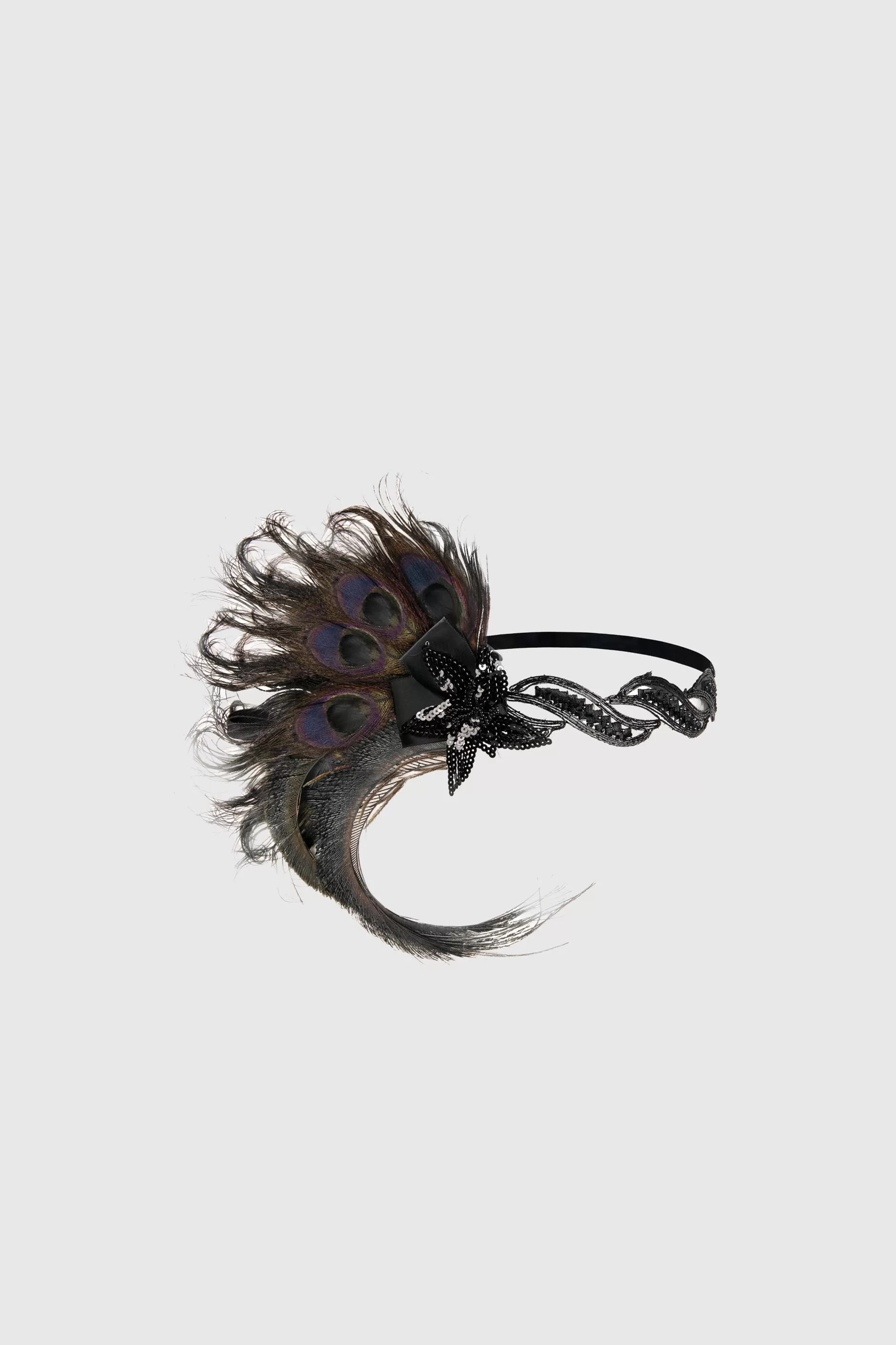 Beaded Sequin Peacock Headdress-BABEYOND Best Sale