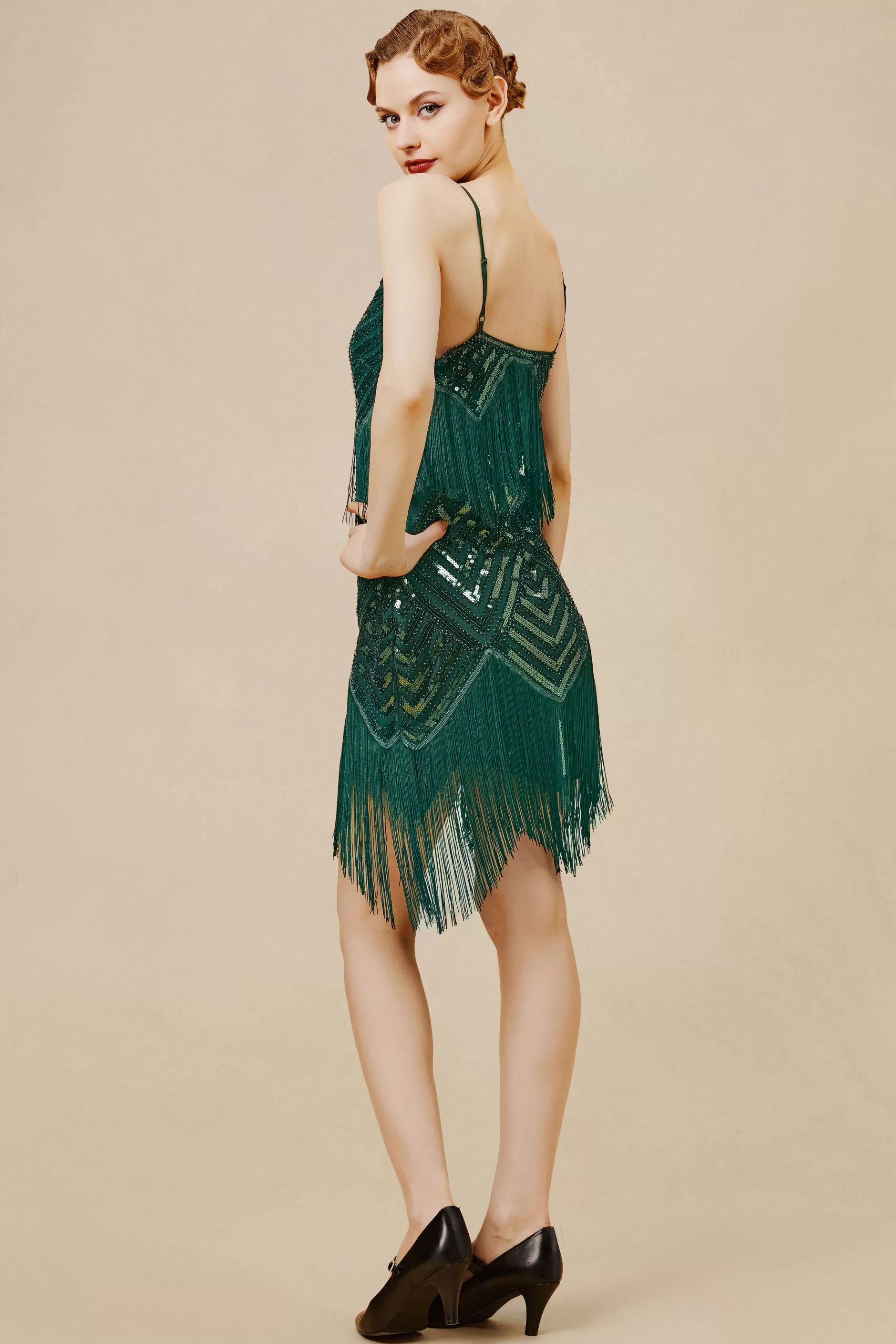 Beaded Sequin V-Neck Mini Dress-BABEYOND Best Sale