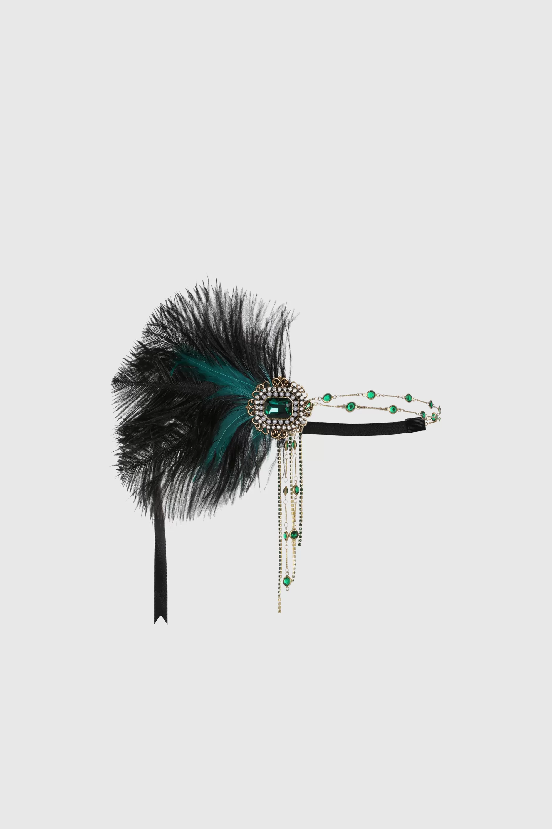 Beads Studded Tinted Feather Headband-BABEYOND Fashion