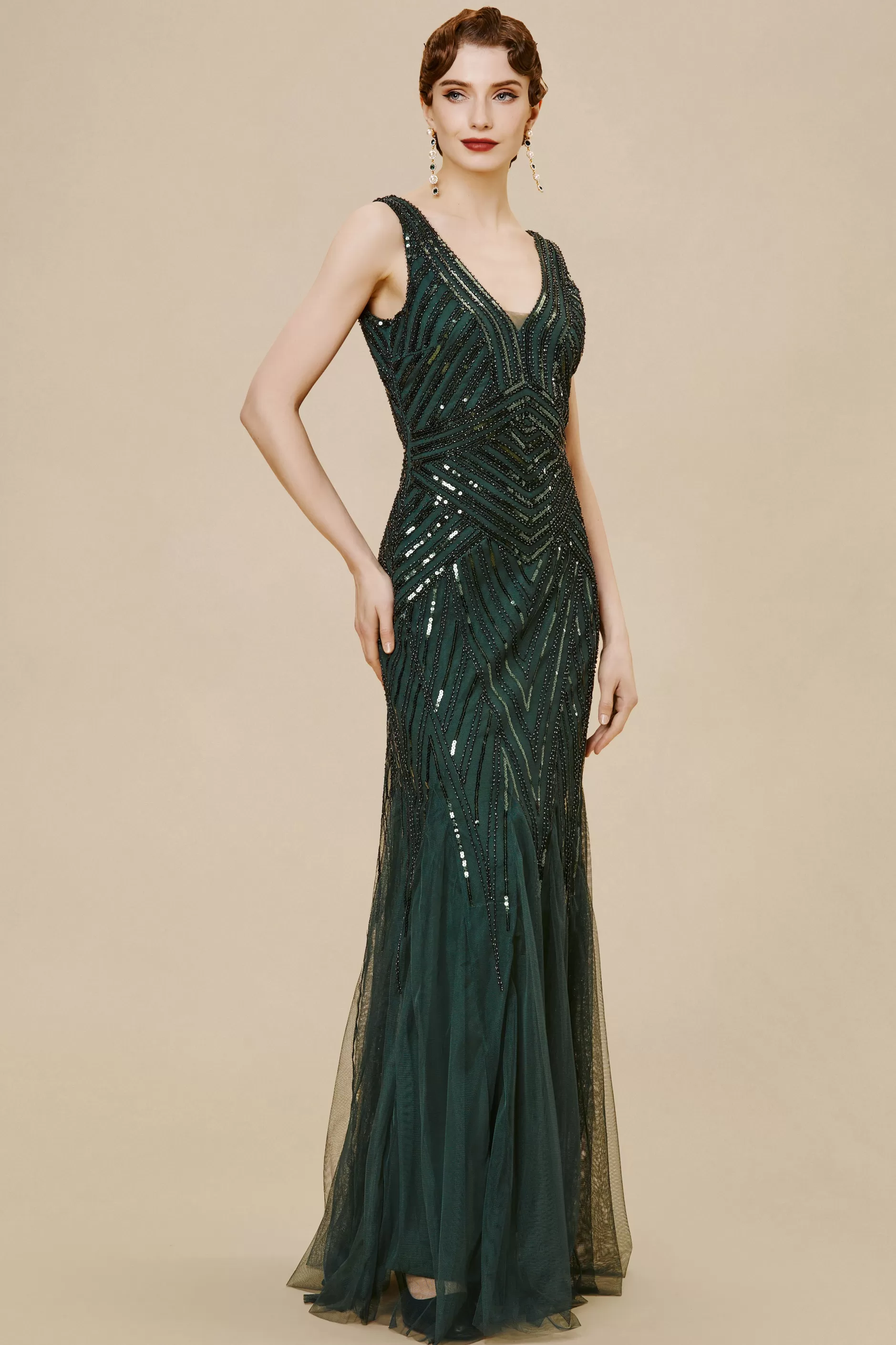 Bodycon Sequin Mermaid Maxi Dress-BABEYOND New