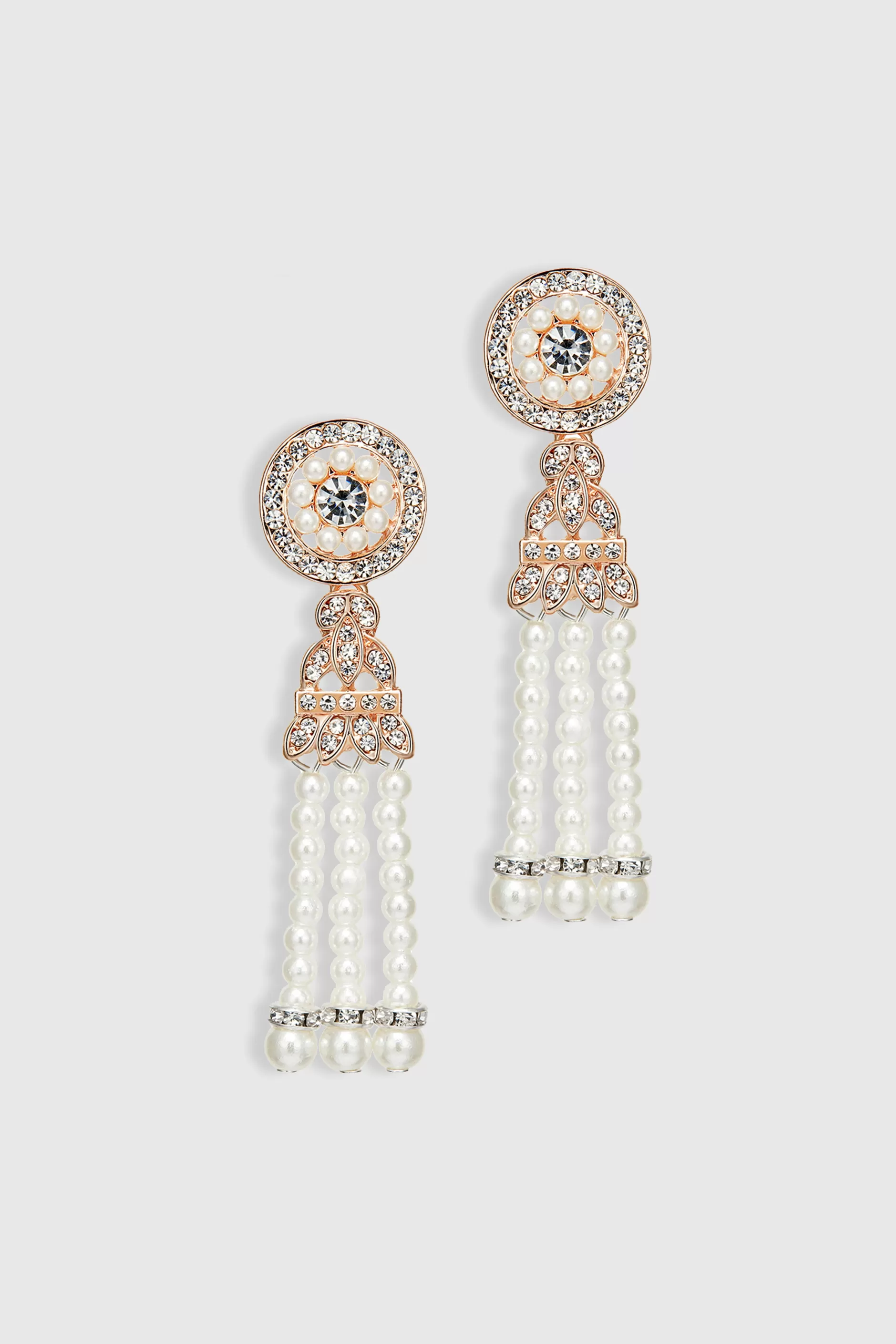 Classic Zircon Studded Pearl Earrings-BABEYOND Store