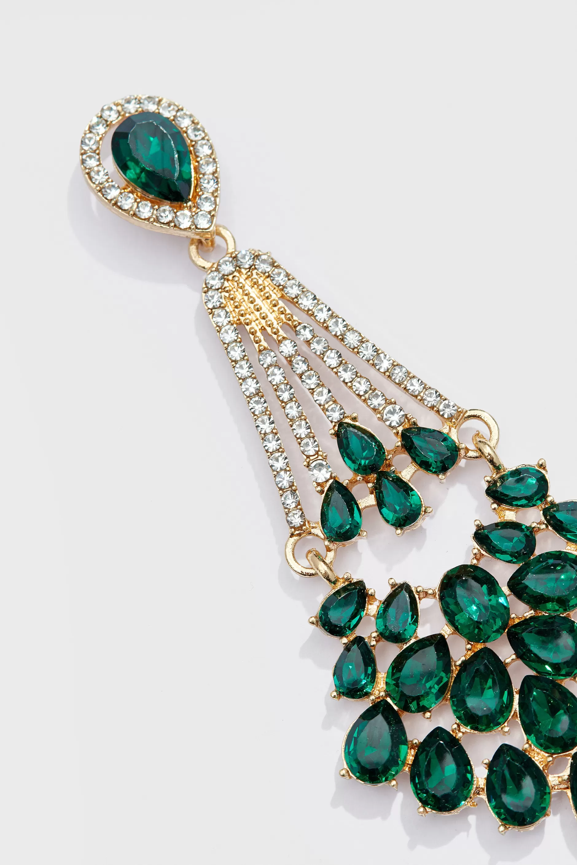 Crystal Rhinestone Chandelier Earrings-BABEYOND Online