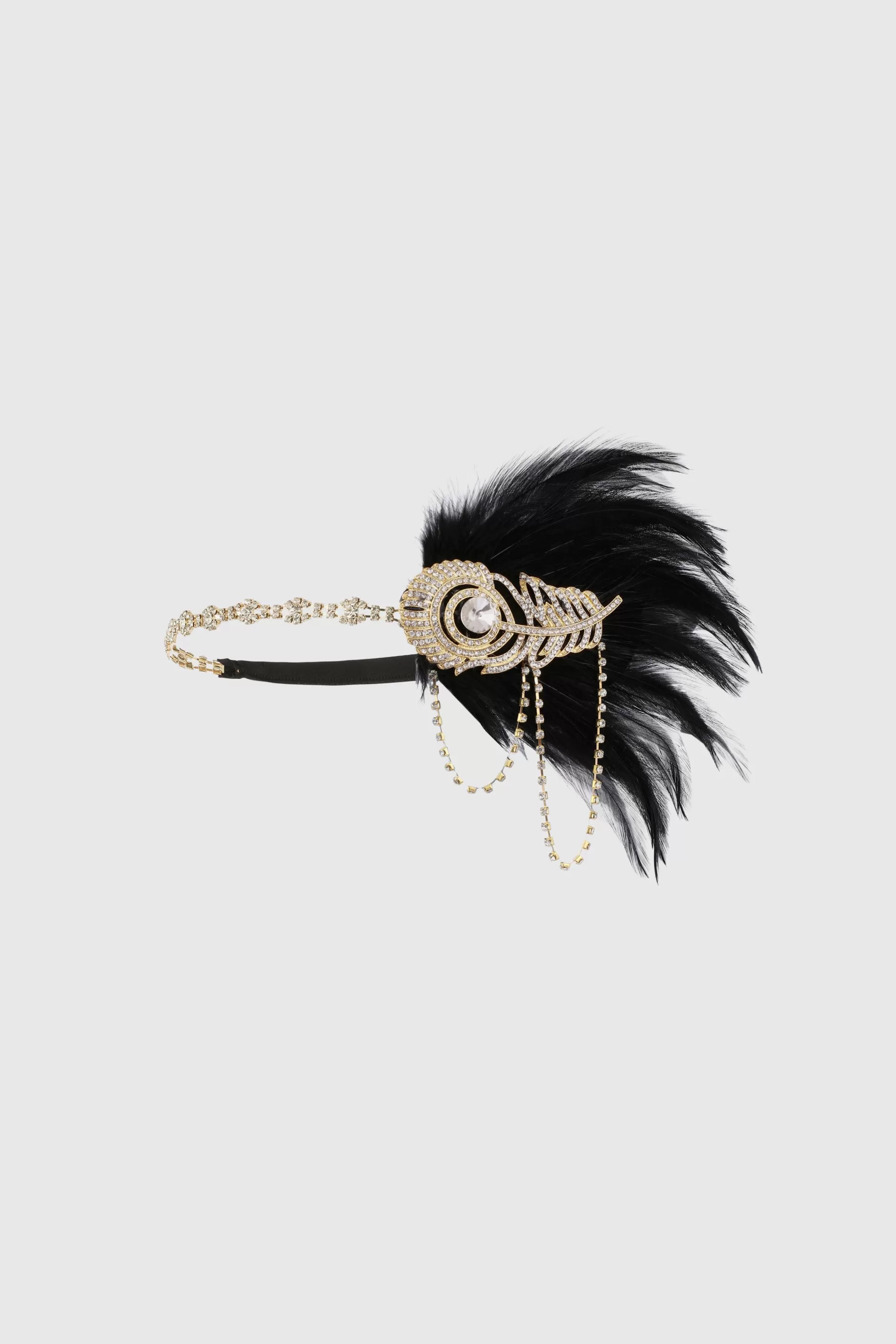 Crystal Studded Flower Feather Headband-BABEYOND Cheap