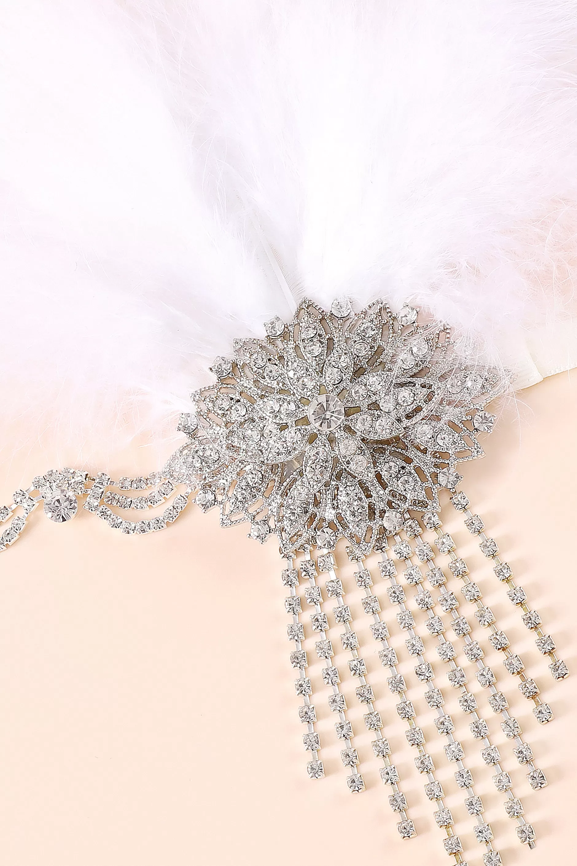 Crystal Studded Ostrich Feather Headpiece-BABEYOND Hot