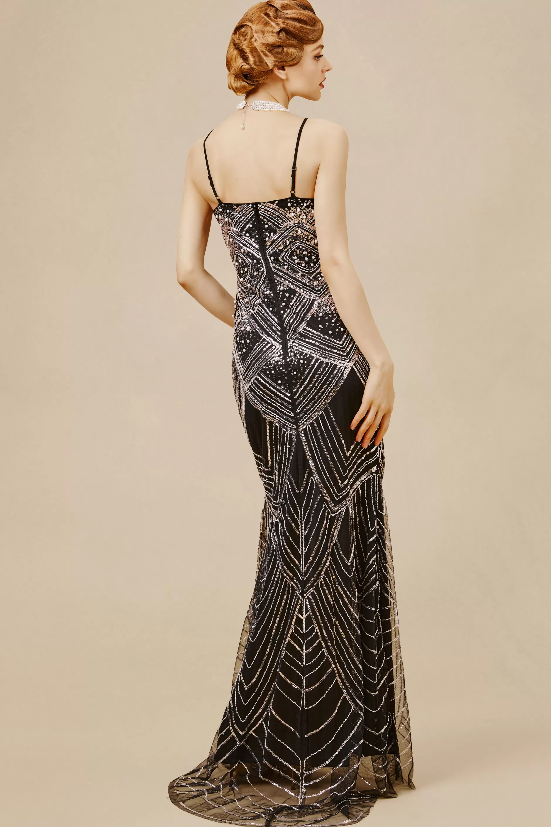Elegant Pearlized Mermaid Evening Dress-BABEYOND Shop