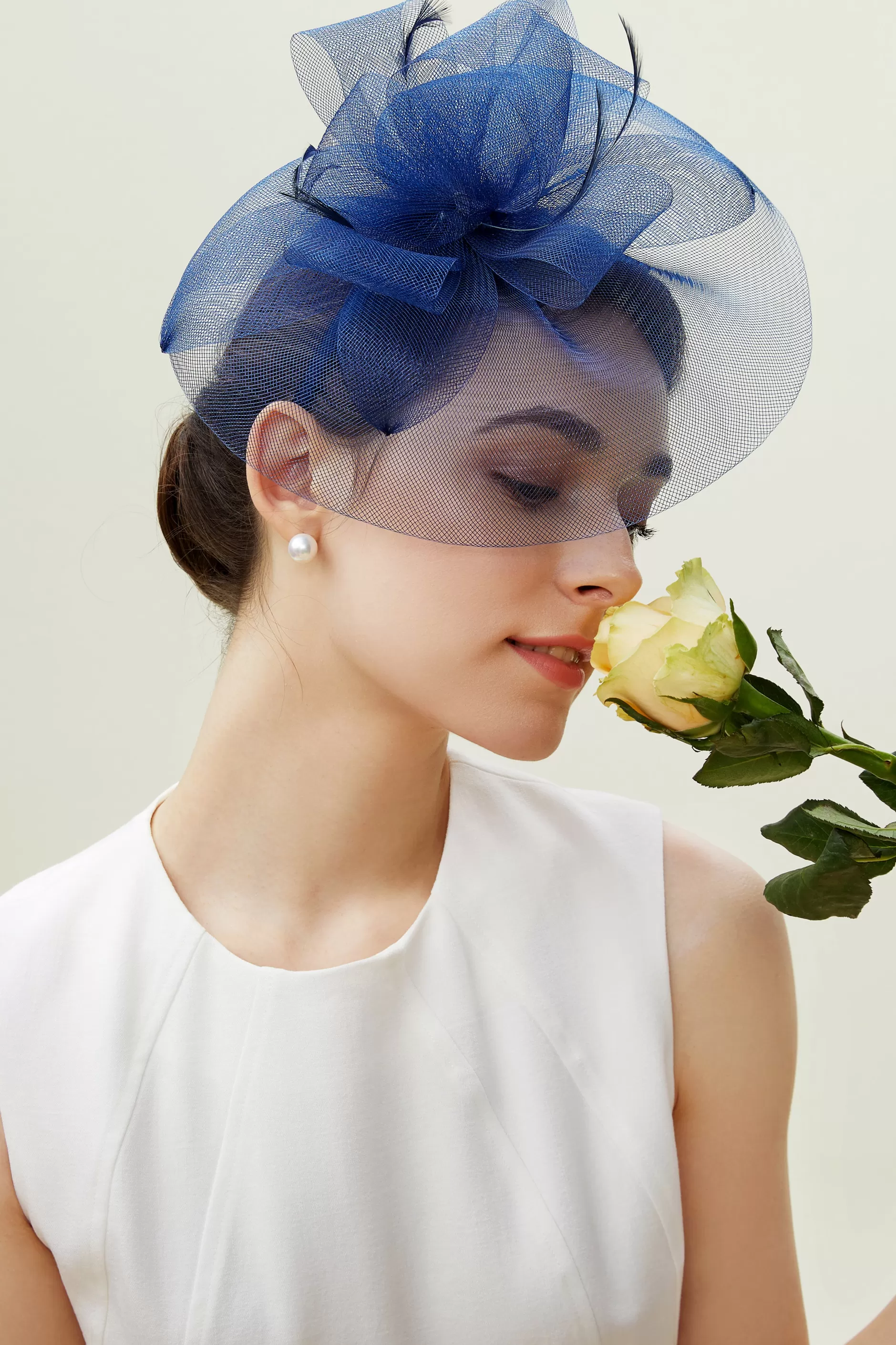 Embellished Mesh Floral Knot Fascinator-BABEYOND New