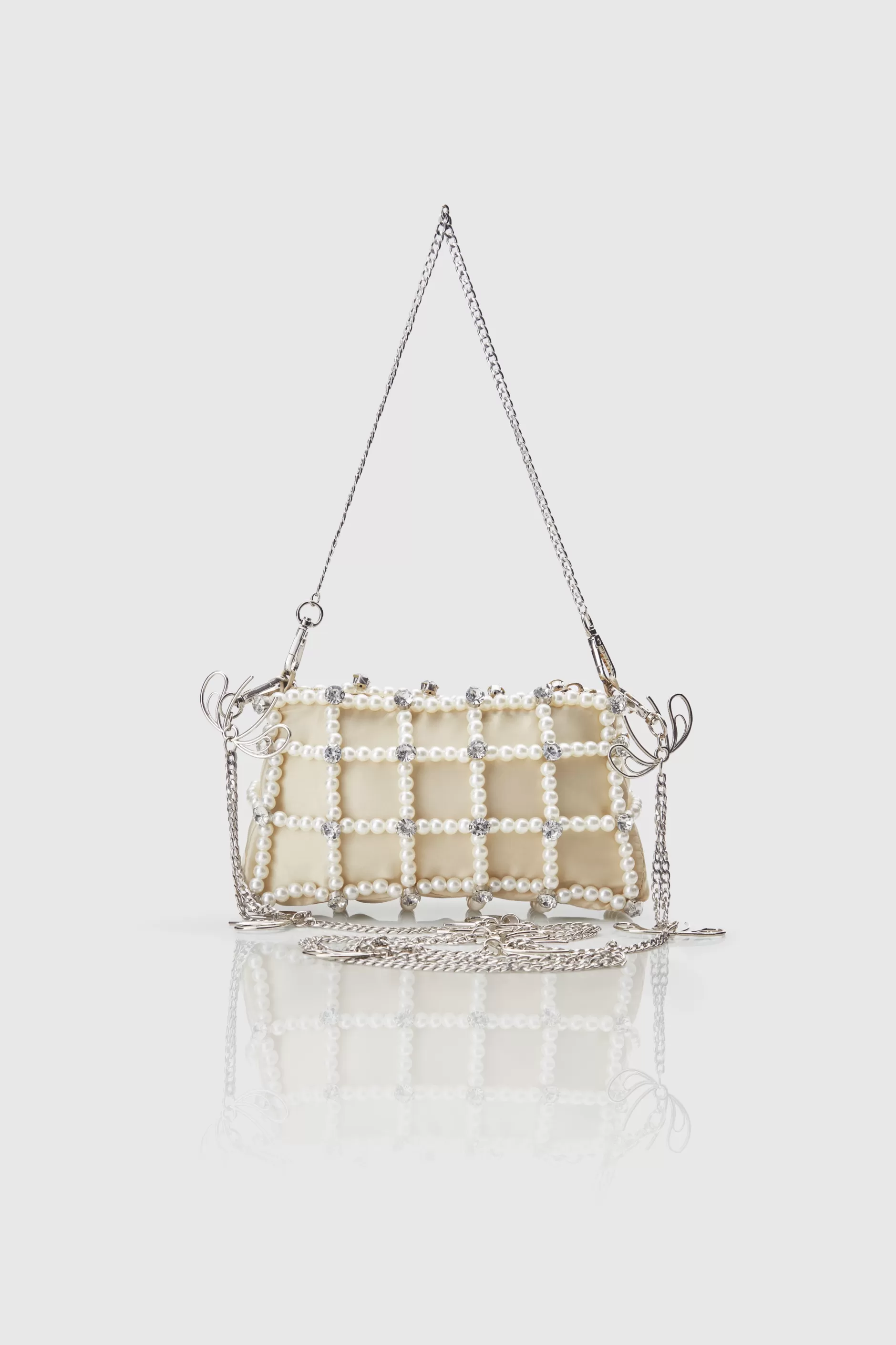 Embellished Pearl Chain Clutch-BABEYOND Cheap