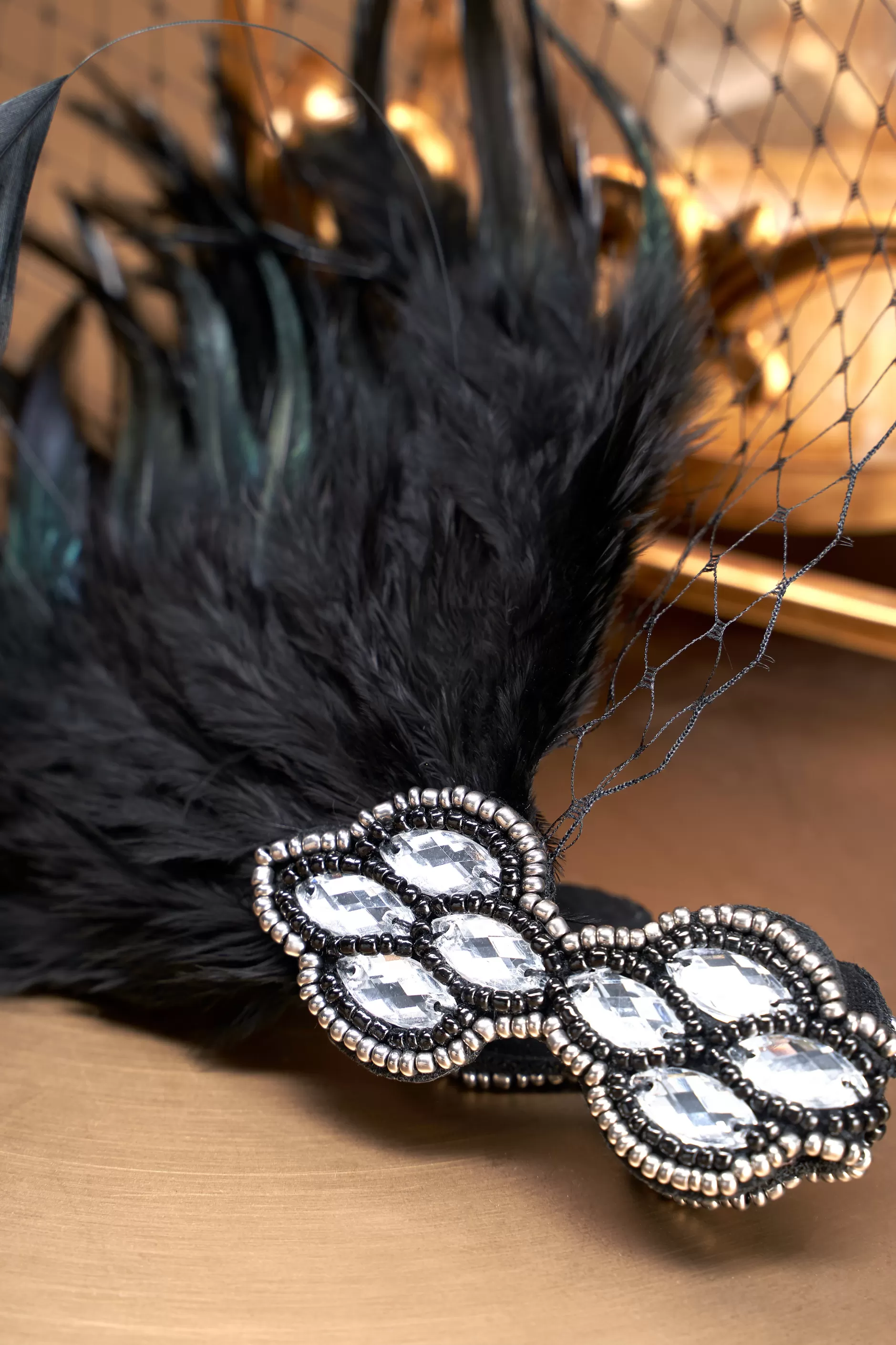 Embellished Rhinestone Feather Headband-BABEYOND New