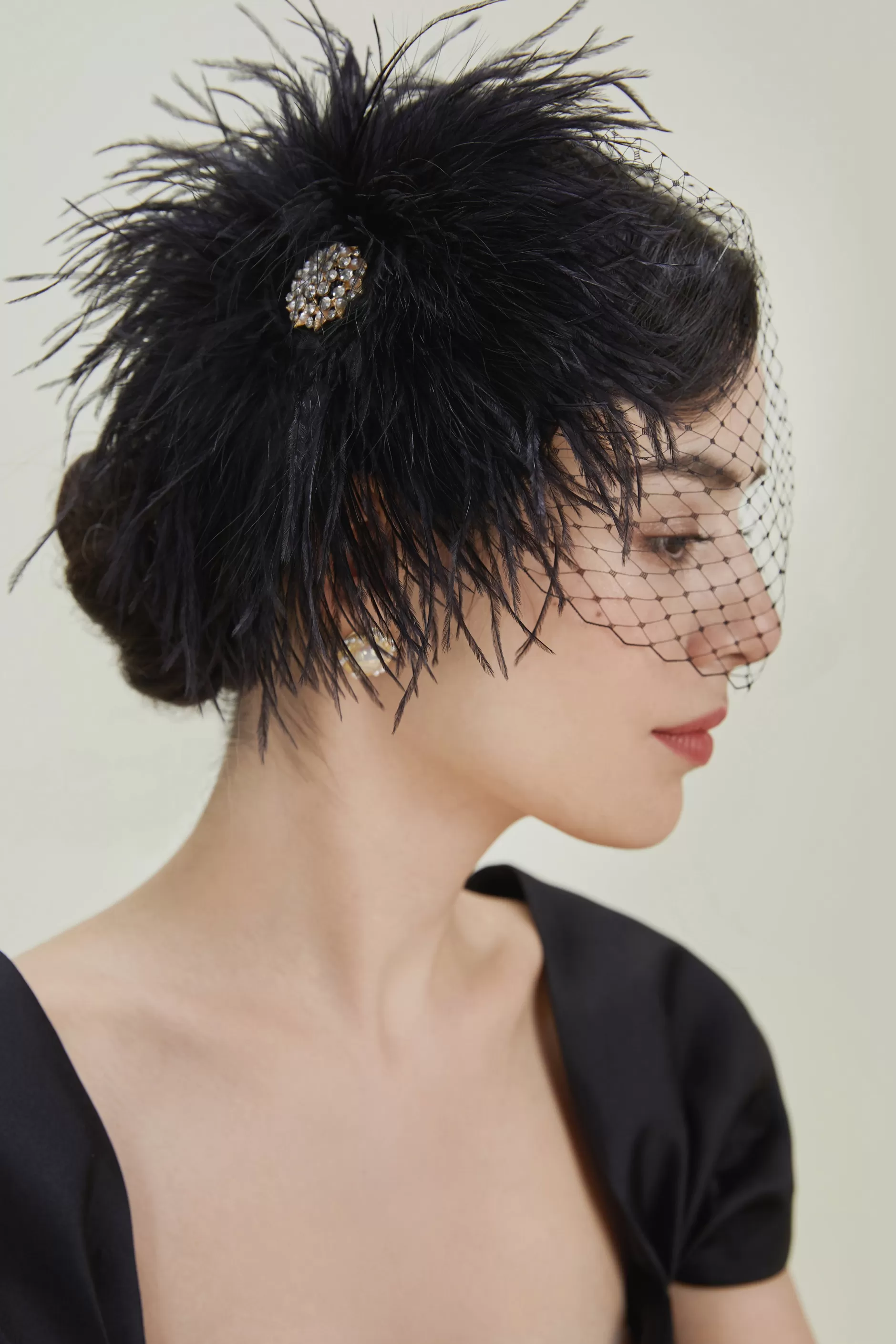 Embellished Rhinestone Fluffy Veil Fascinator-BABEYOND Sale