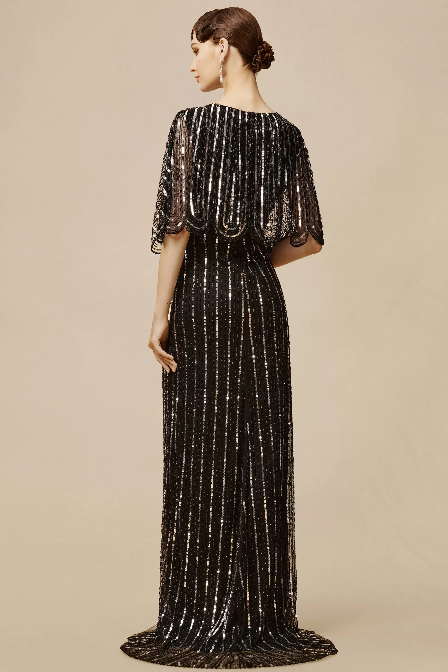 Embellished Sequin Evening Gown-BABEYOND Best