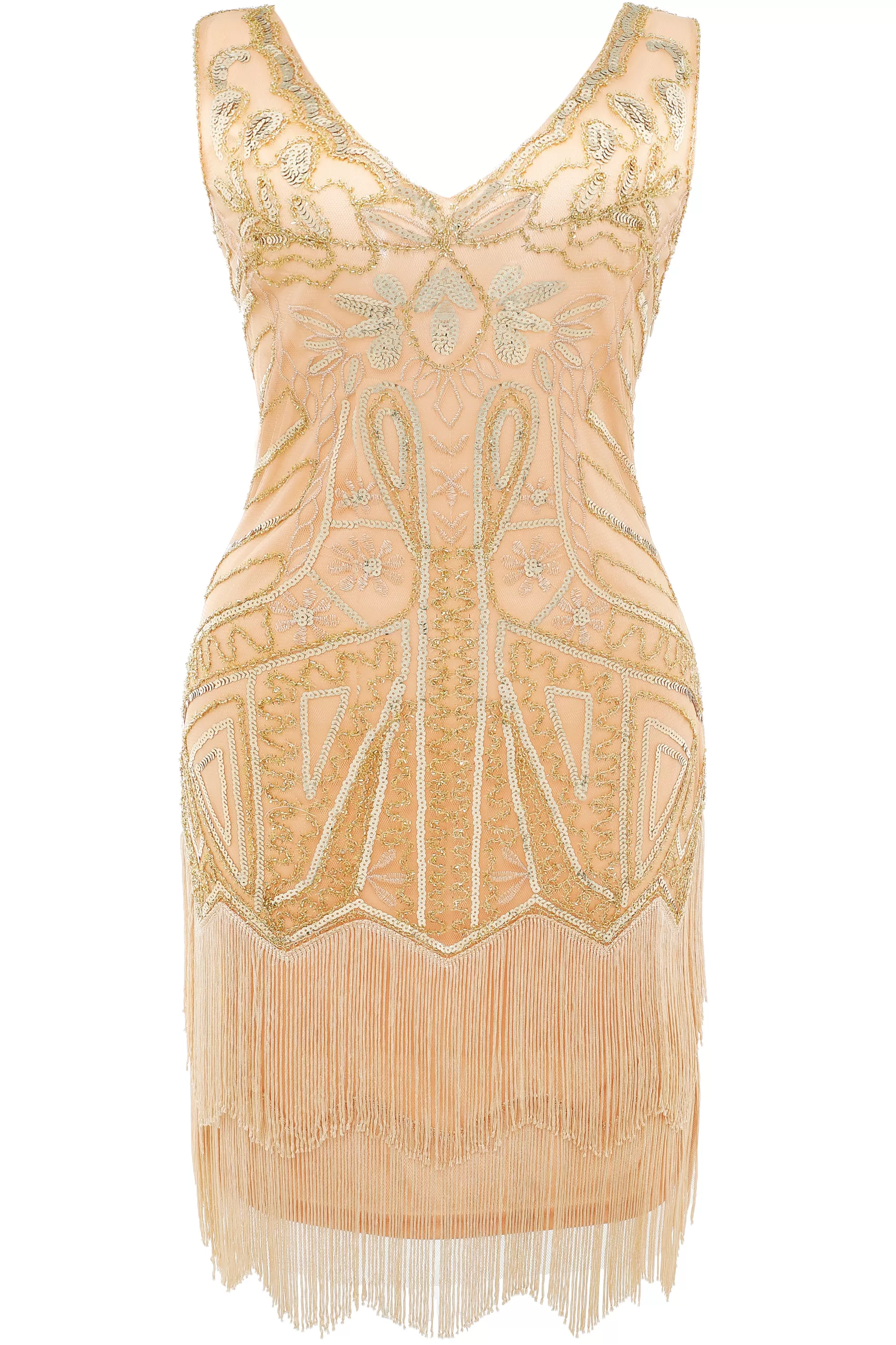 Embellished Sequin Flapper Prom Plus Dress-BABEYOND Hot