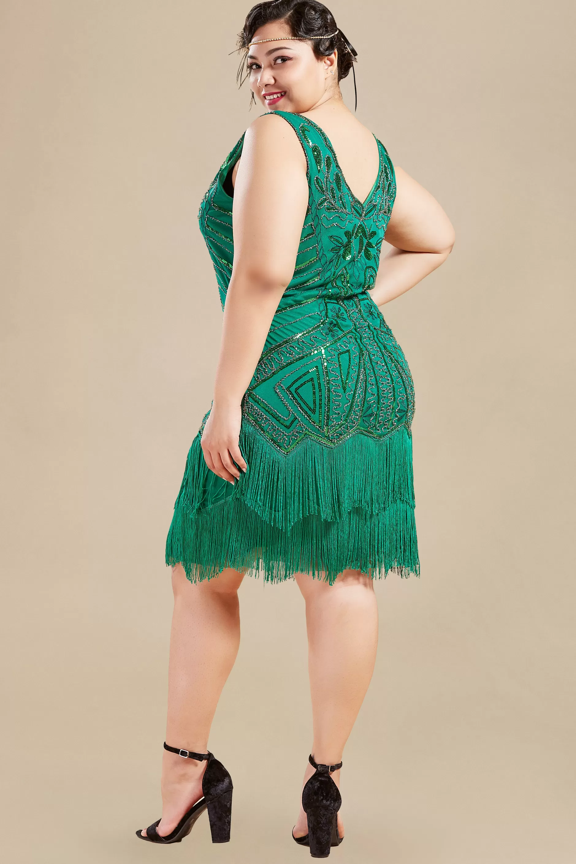Embellished Sequin Prom Party Plus Dress-BABEYOND Cheap