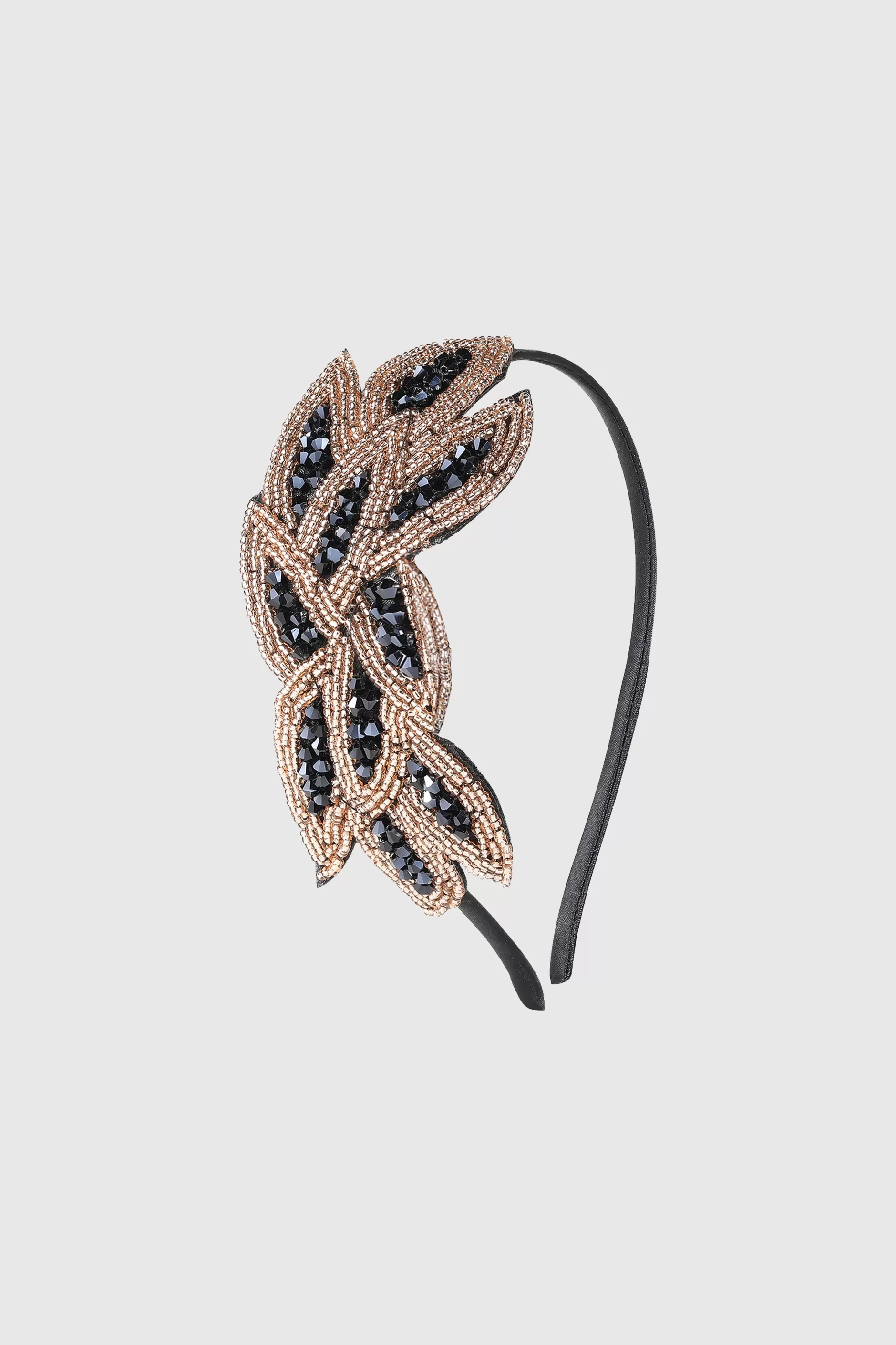 Embroidered Crystal Leaf Headband-BABEYOND Store