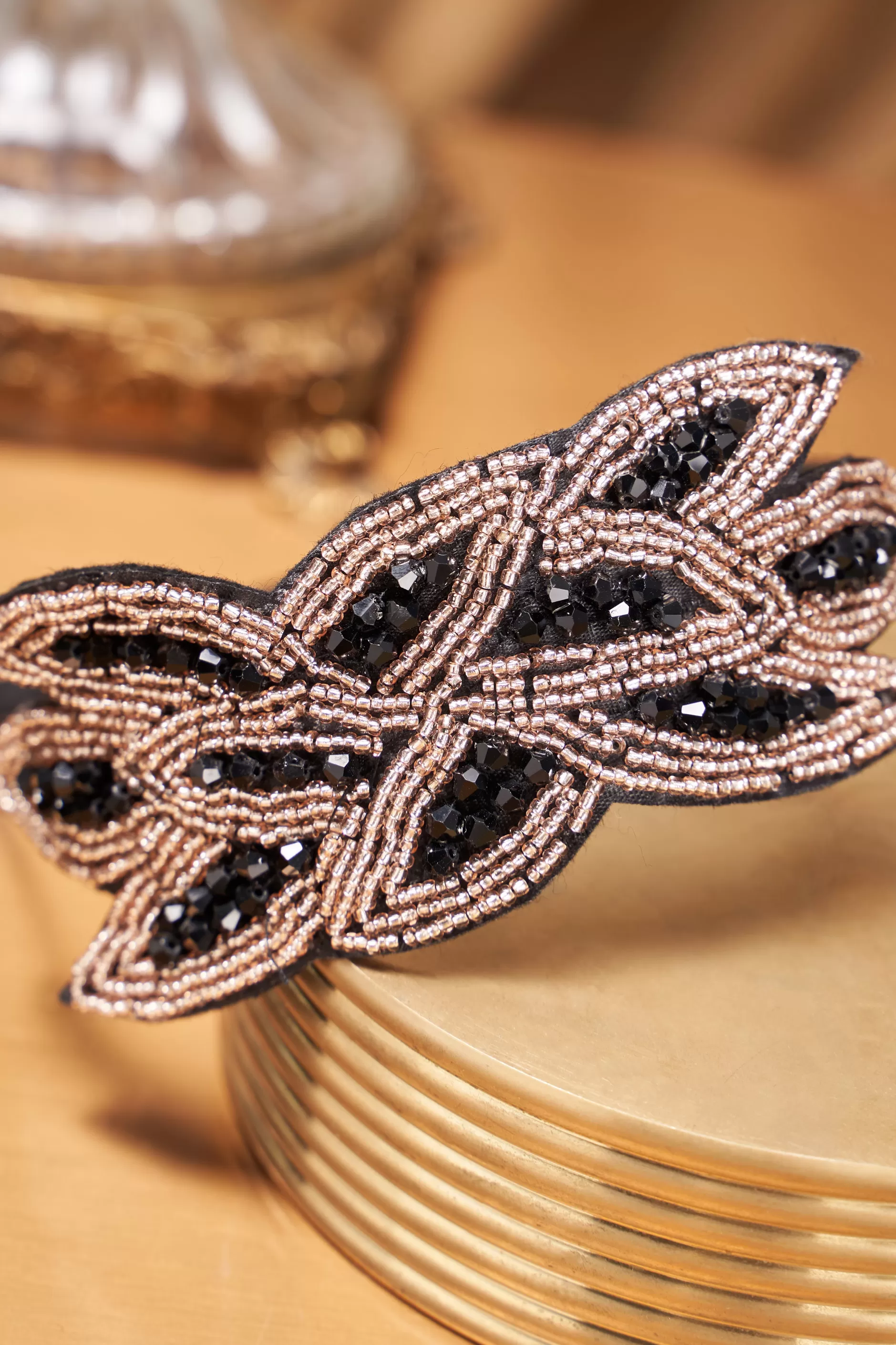 Embroidered Crystal Leaf Headband-BABEYOND Store