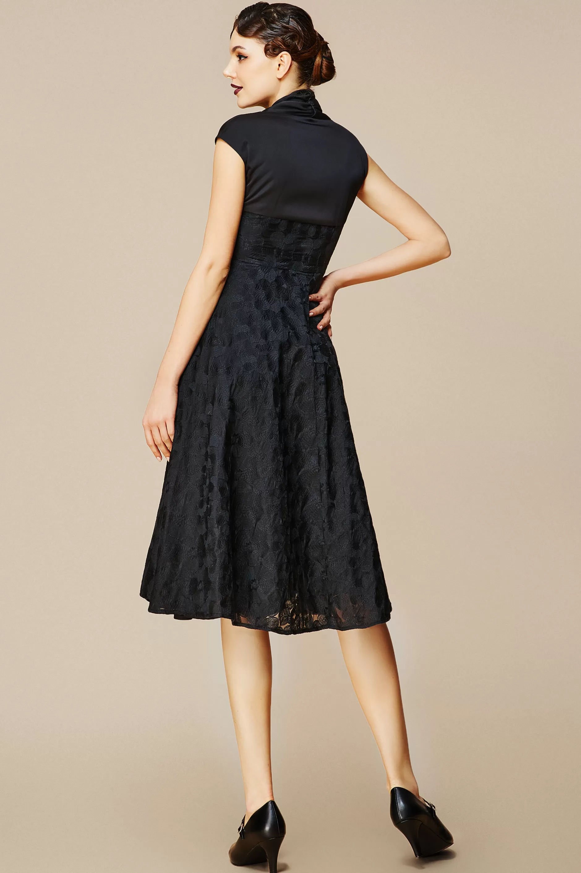 Embroidered Floral Cap Sleeve Dress-BABEYOND Cheap