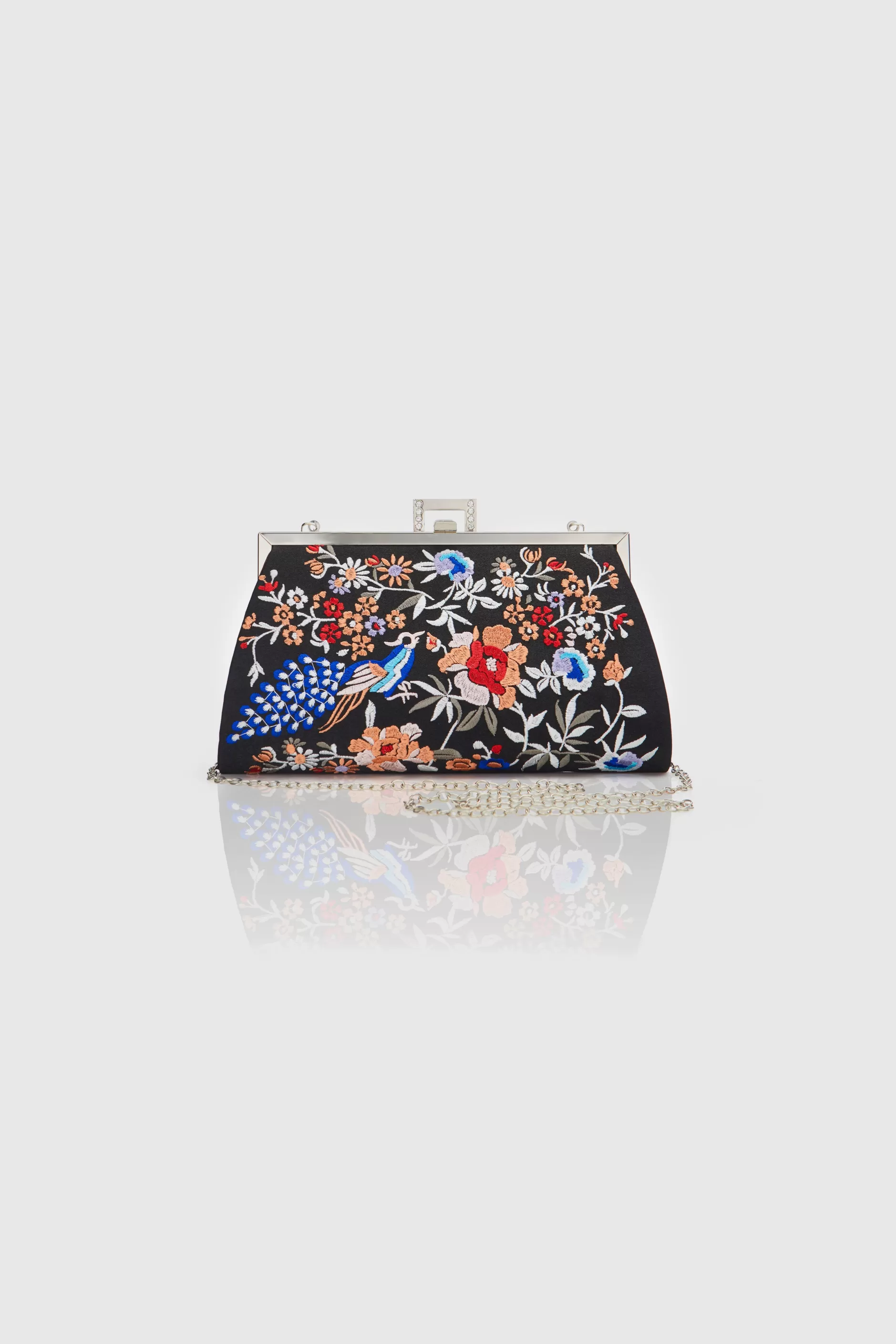 Embroidered Peacock Clutch Handbag-BABEYOND Discount