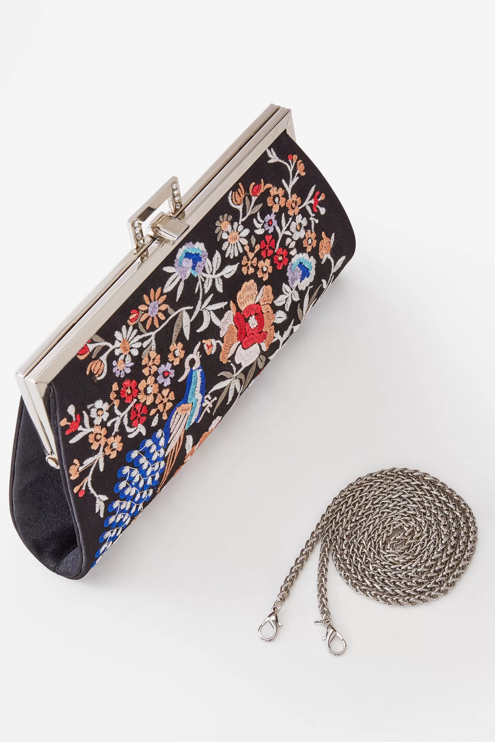 Embroidered Peacock Clutch Handbag-BABEYOND Discount