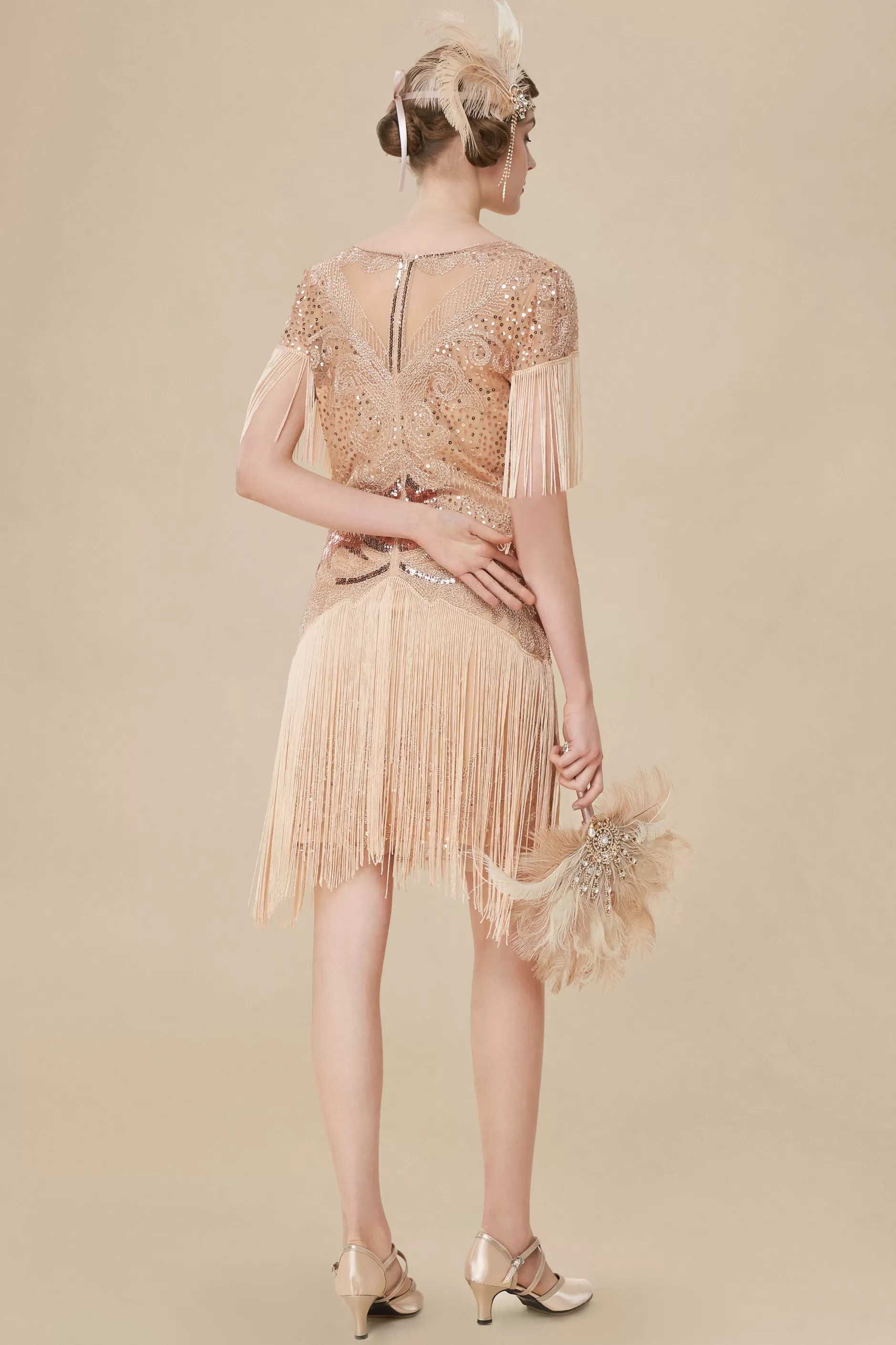 Flapper Fringed Sleeves Dress-BABEYOND Outlet